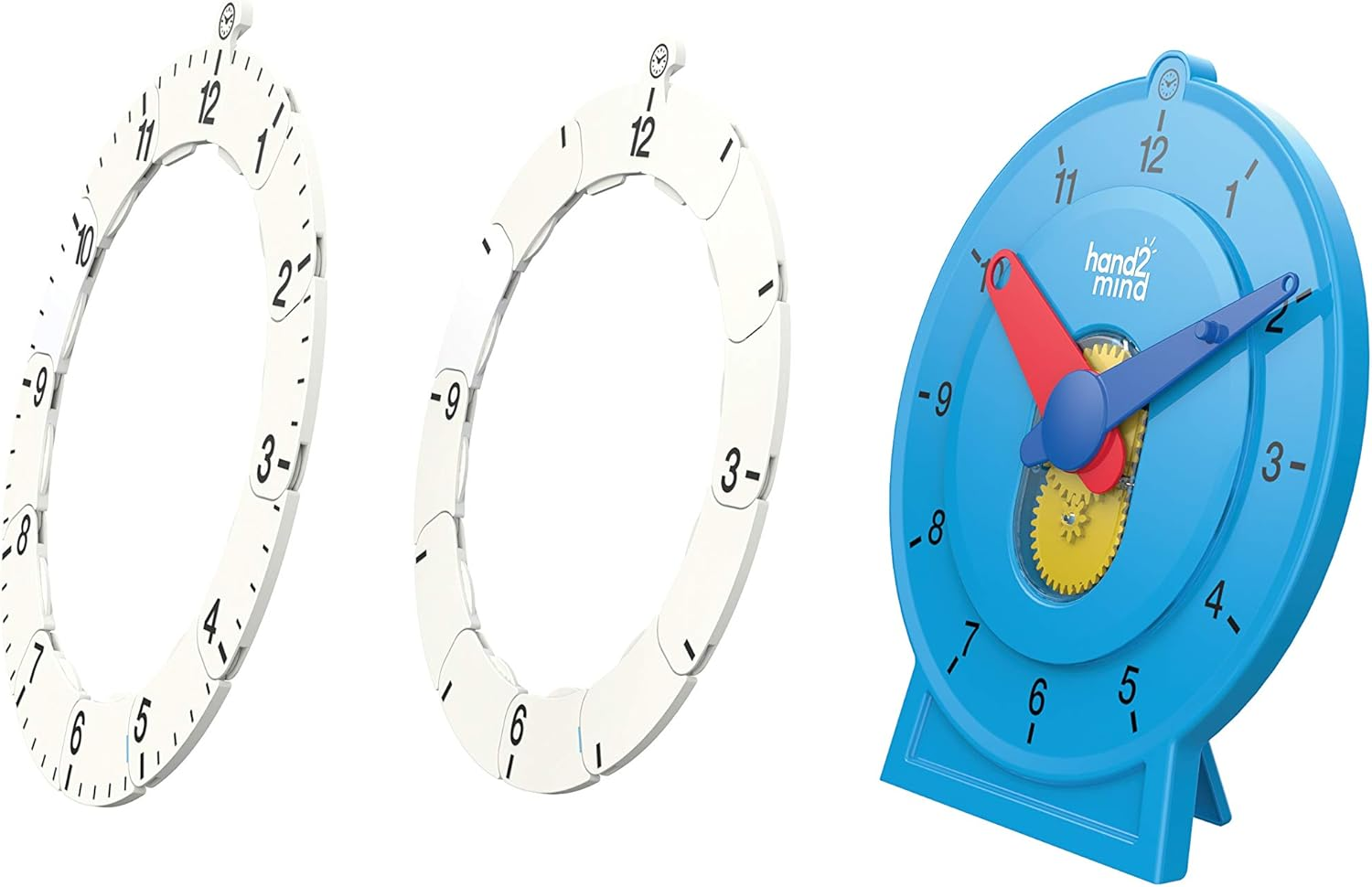 Hand2Mind Advanced Numberline Clock, Telling Time Teaching Clock, Elapsed Time Clock, Analog Clock Learning for Kids, Middle School Clock Manipulatives, Teaching Time Classroom Clock (Set of 25) image number 4