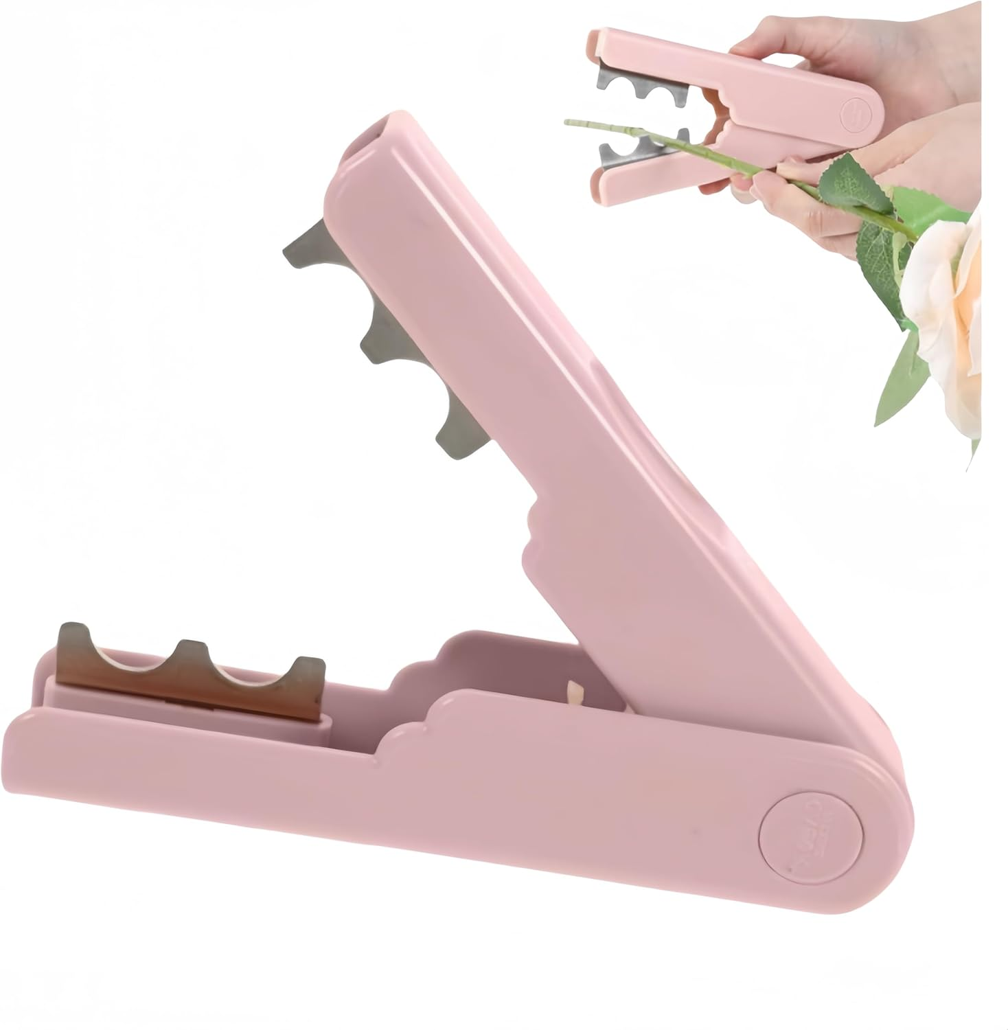 Ai-Oumleef Rose Thorn Remover, Rose Stem Leaf Thorn Stripper, Pink Portable Leaf Thorn Stripper Tool, Flower Stem Remover for Garden Florist Floral Arrangement