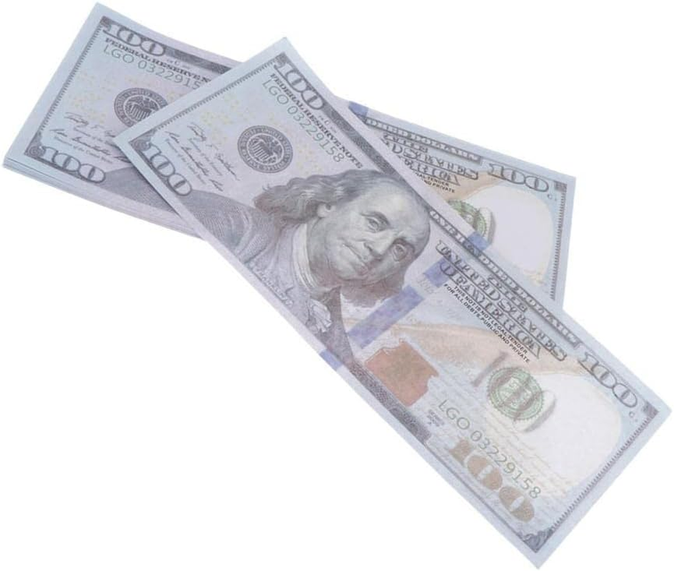 Eigell 50Pcs US 100 Play Bills - Paper Bills - Looks like Money - Teach, Counting and Math with Play Money New