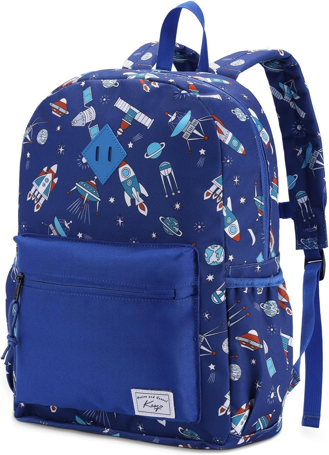 Kasqo Kids Backpack, Water Resistant Lightweight Toddler Schoolbag for Boys Girls Preschool Bookbag with Chest Strap, Age 5-9 Years Old