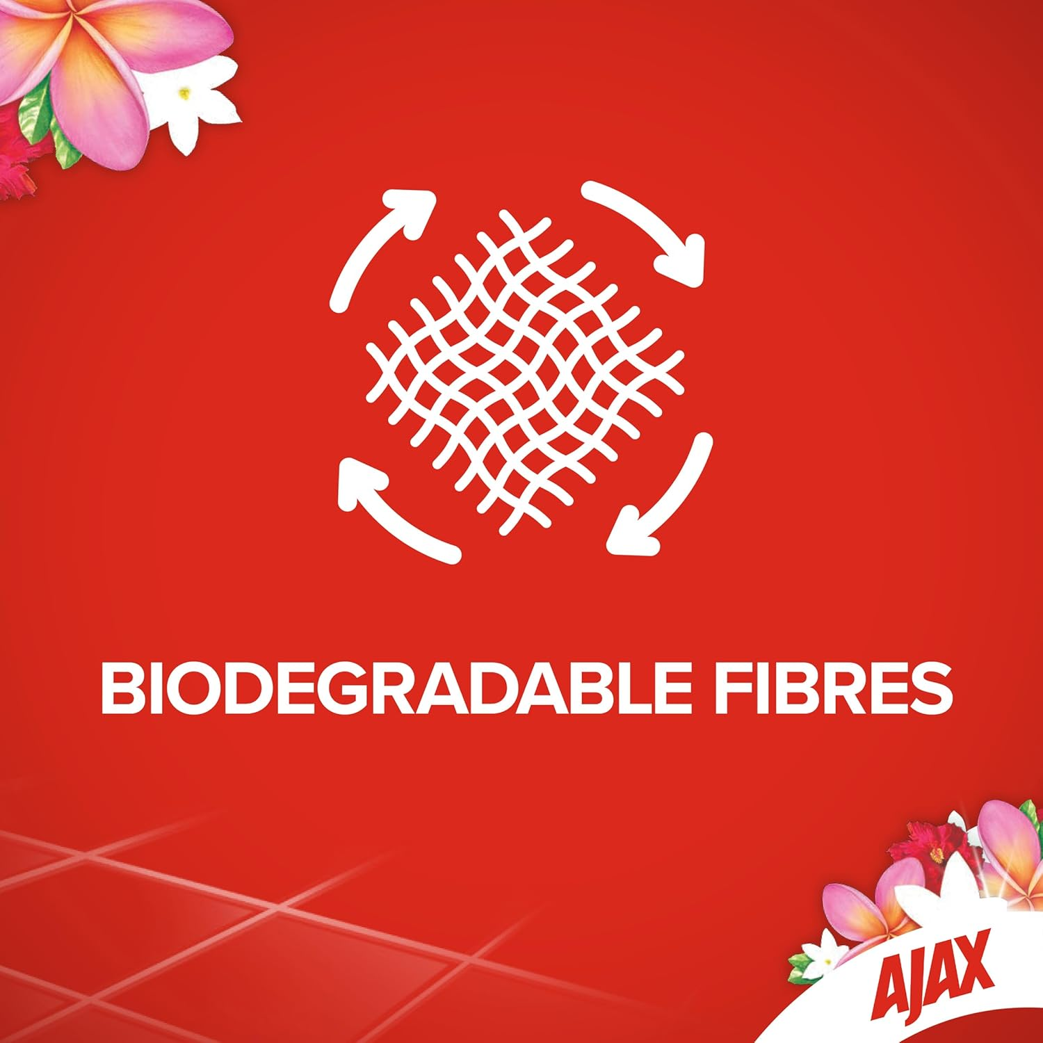 Ajax Floor Cleaner Multi-Surface Disinfectant Wipes Tropical Breeze, 26 Wipes