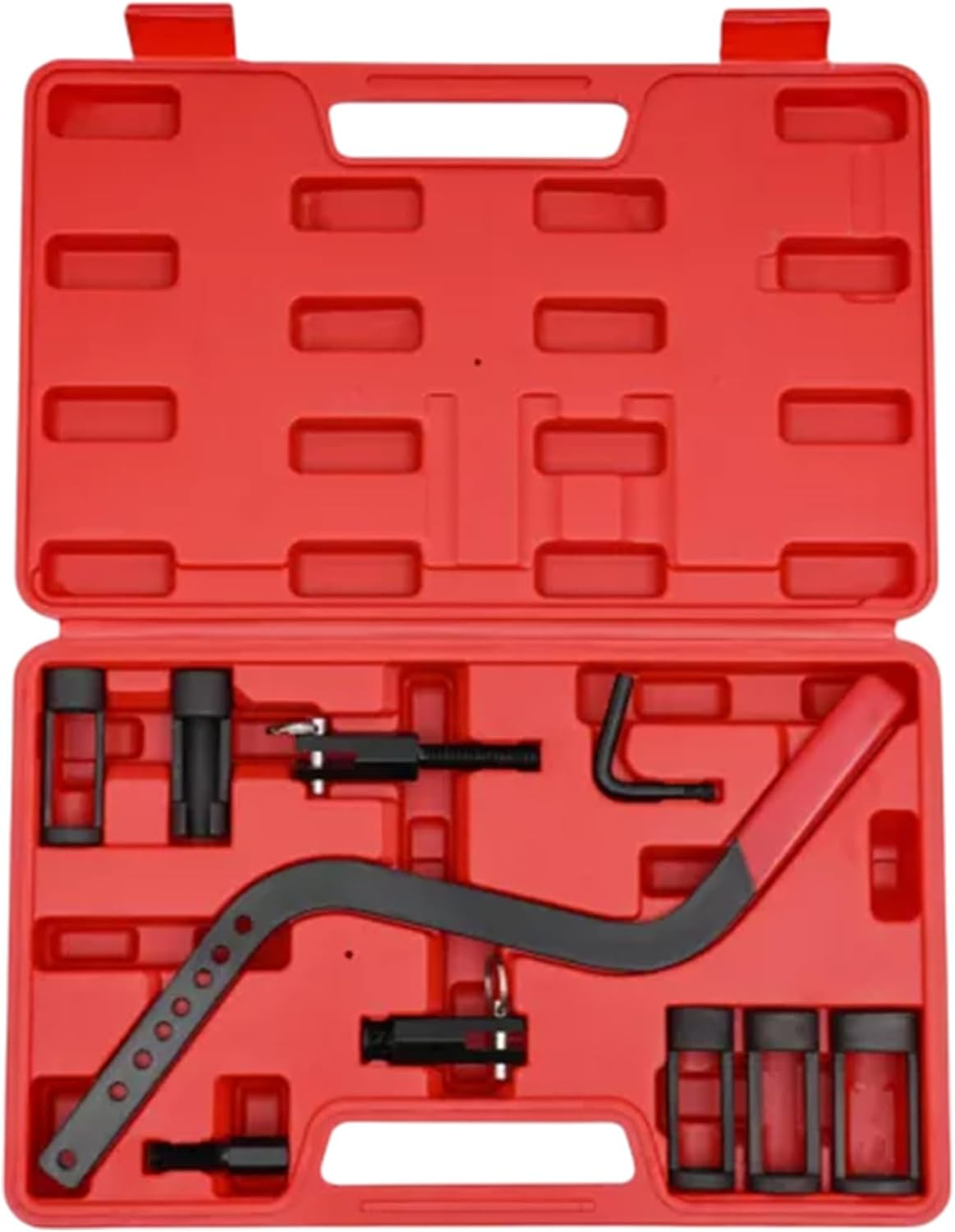 Valve Spring Compressor Tool, Overhead Valve Installer Kit, 38X24X6Cm, Collet Pusher Adapters Set, Carbon Steel Automotive Equipment, for Small Engine Use, Garage Repair Work