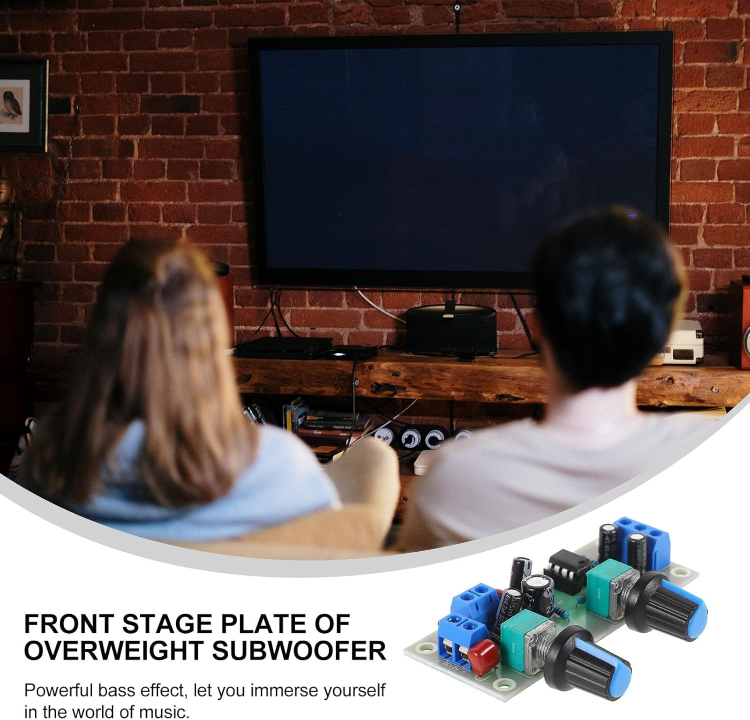 BUGUUYO Single Power Supply 10-24V Digital Subwoofer Preamplifier Board with Low Pass Filter, Audio Amplifier Module for Home Theater and DIY Speakers, Low Bass Sound Random Color image number 2