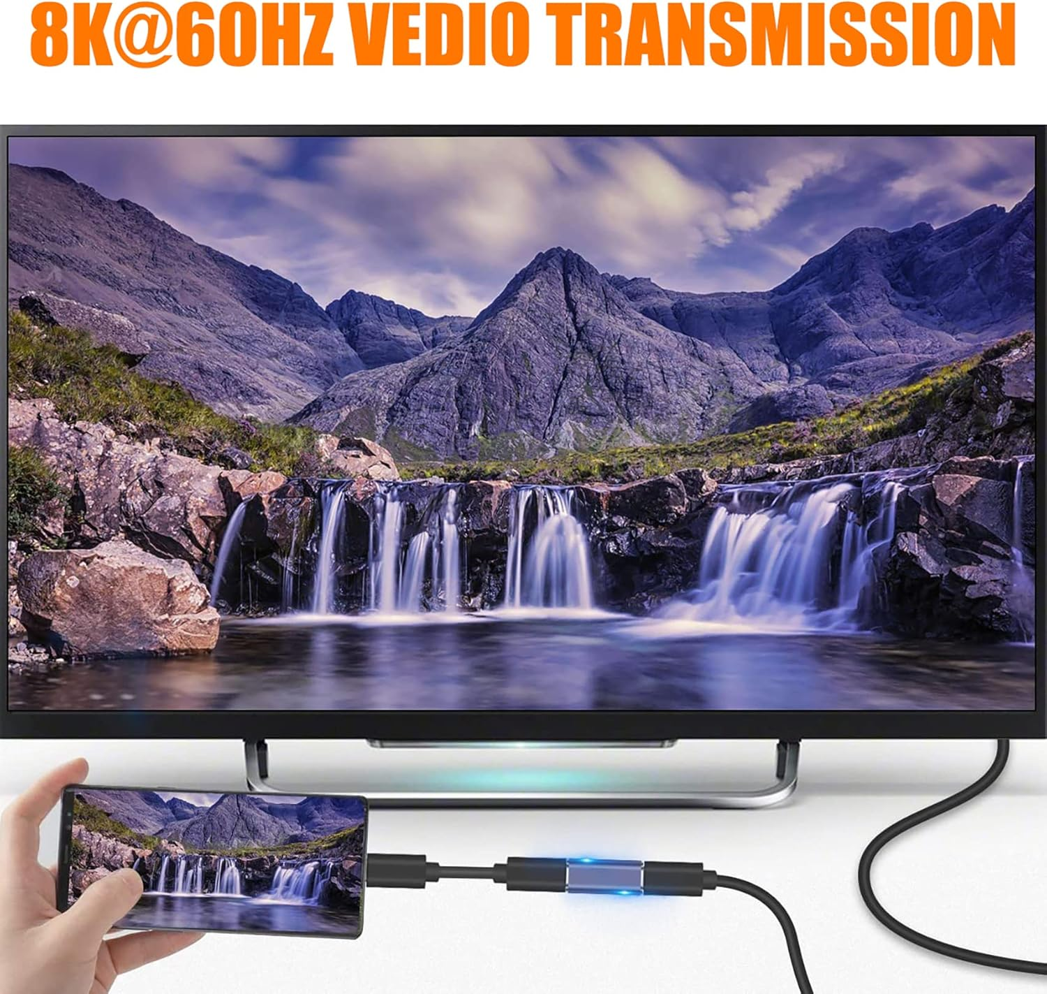 Tunghey 8Pack USB C to USB C Adapter Kit, USB C 90 Degree U Shape Adapter 240W, 40Gbps, Male to Female Extender with 8K Video Support USB 4 Cable for Laptop, Tablet and Phones Various Angles