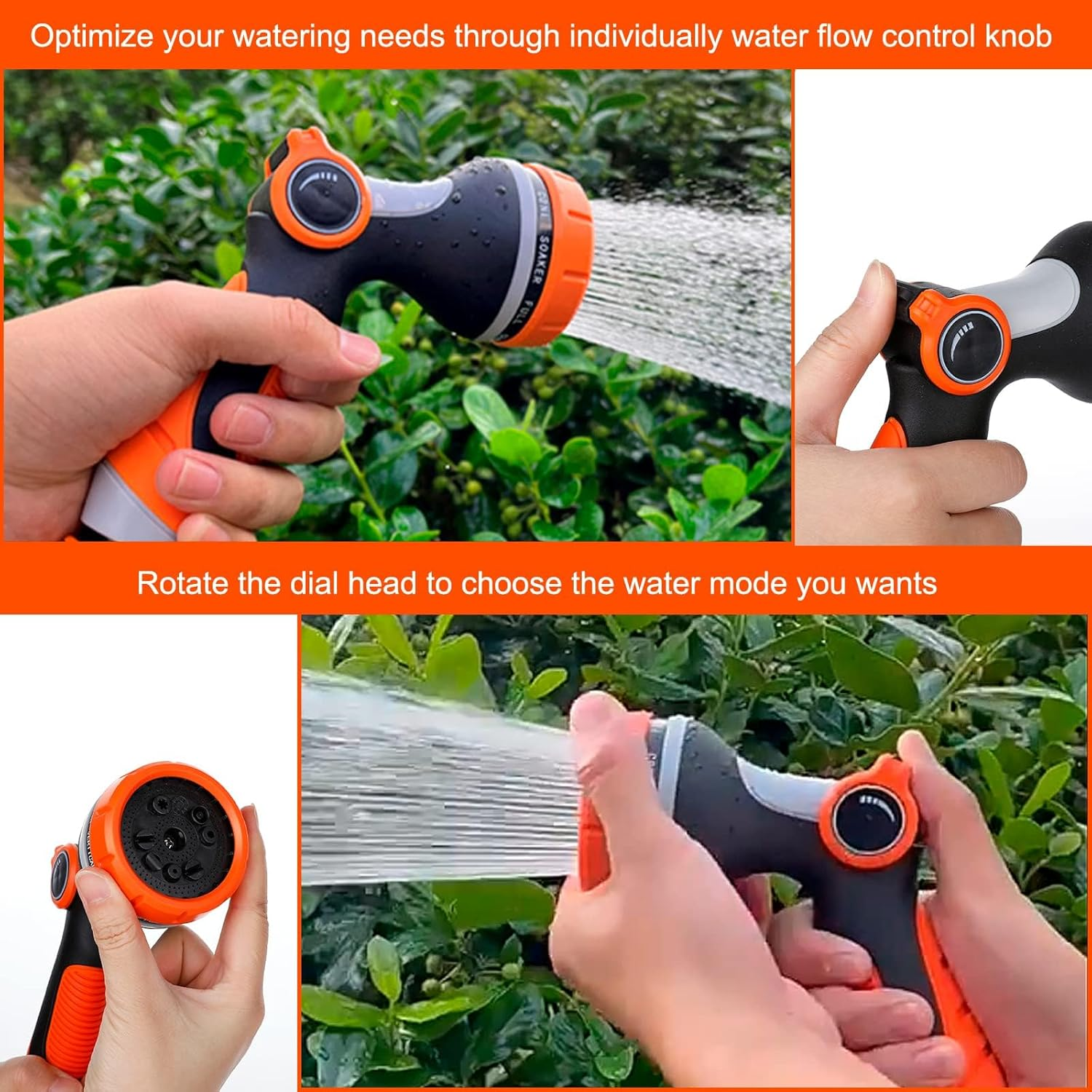 MLUOTALY Garden Hose Spray Nozzle, 10 Adjustable Patterns Garden Hose Pipe Spray Set, Garden Spray Nozzle for Watering Lawn Car Washing Pet Bathing Sidewalk Cleaning image number 3