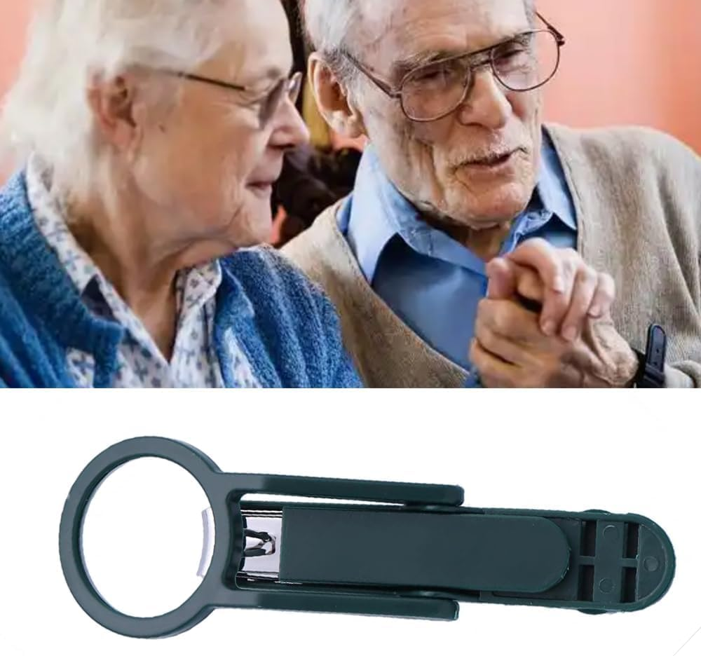 Amaezorx 2 Pcs Magnifying Glass Nail Clippers for Seniors & Elderly - 3X Magnifier Nail Cutter with Comfort Grip, Easy-To-Use Nail Clipper for Thick Nails & Low Vision image number 1