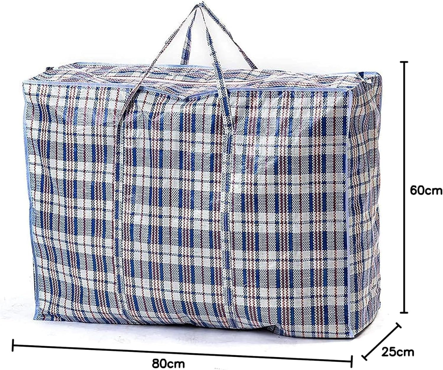 3Pcs Extra Large Laundry Bags, Strong Moving Bags with Zippers Carrying Handles, Heavy Duty Checkered Packing Bags, Reusable Store Zip Bag for Laundry Moving House Shopping Storage (80Cm X 60Cm) image number 5