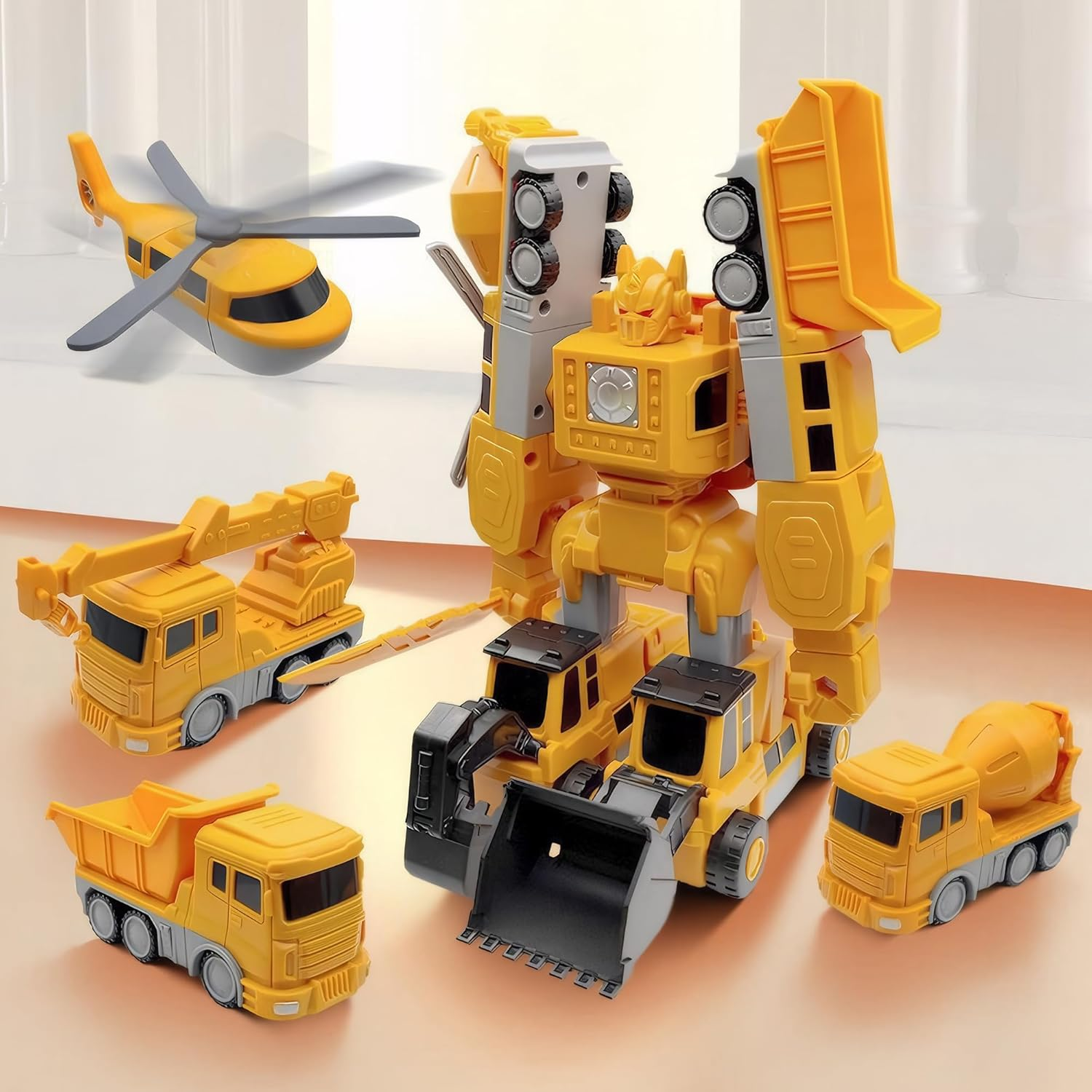 Magnetic Transform Engineering Car Toys with Storage Box for Kid Age 3-8 image number 1