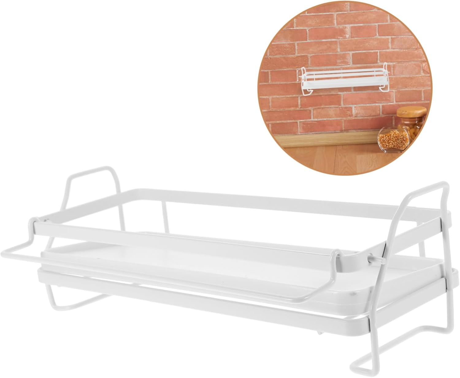 Homoyoyo Wall Mounted Rag Rack Kitchen Shelf Stainless Steel Storage Shelf for Seasoning Sponge Drain Basket Home Kitchen image number 5