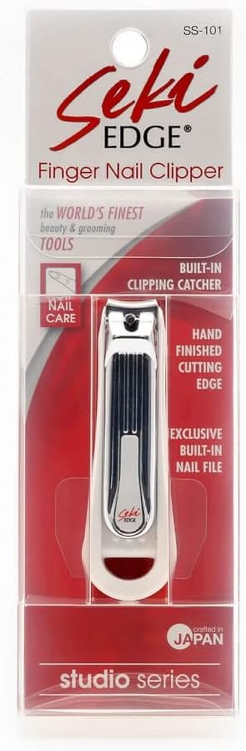 Seki Edge Deluxe Fingernail Clipper W/Nail Catcher & Built in File (SS-101) image number 3