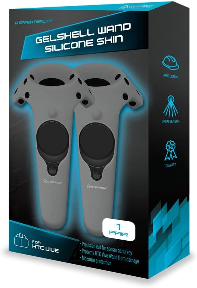 Hyperkin Gelshell Controller Silicone Skin for HTC Vive Pro/Htc Vive (Gray) (2-Pack) image number 2