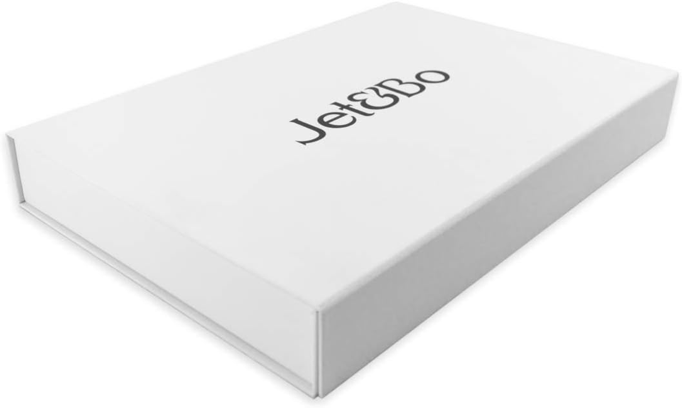 Jet&Bo 100% Pure Cashmere Lightweight Travel Wrap, Shawl & Scarf Gray Colorblock with Protective Storage Bag + Gift Box image number 5