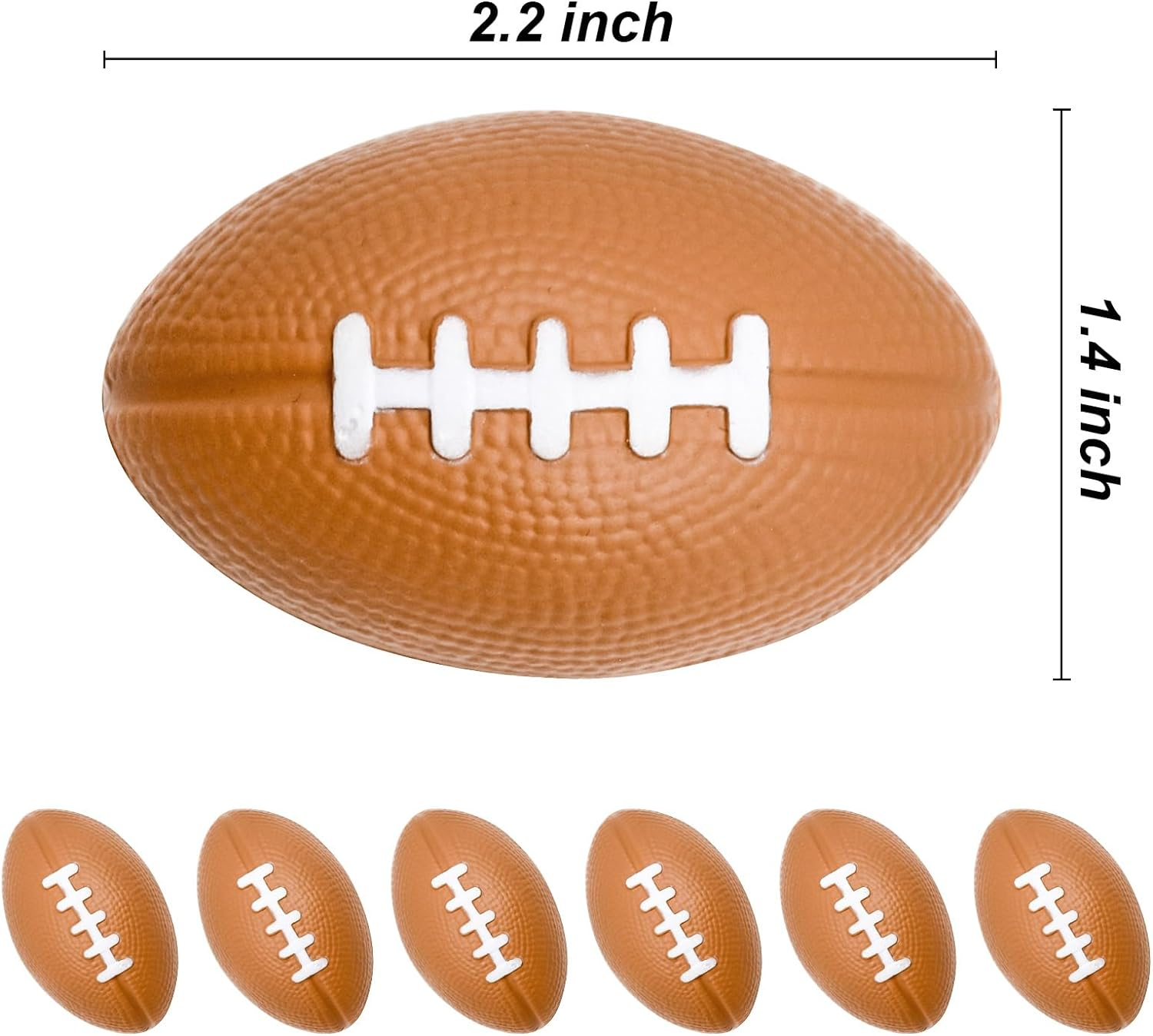 MIDELONG Mini Foam Footballs Stress Ball, Foam Sports Ball for Stress Relief, Football Party Holidays Decoration, School Carnival Reward, Party Bag Gift Fillers, 6 Pack image number 4