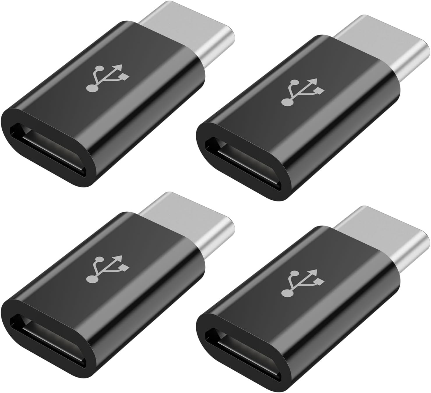 USB C to Micro USB Adapter 4 Pack, Type C Female to Micro USB Male Charger Converter Connector Compatible with Samsung Galaxy S7 Edge S6 S4, LG Nexus 5 4, Motorola Moto G6 Play Smartphone, Tablet