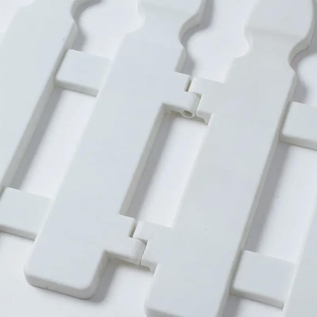 Springup 4Pcs/Set 48X29Cm(Each) No Dig Fence Border Insert White Plastic Fence Garden Picket Fence Edgings Lawn Flowerbeds Plant Borders Outdoor Landscape Decor Yard & Patio