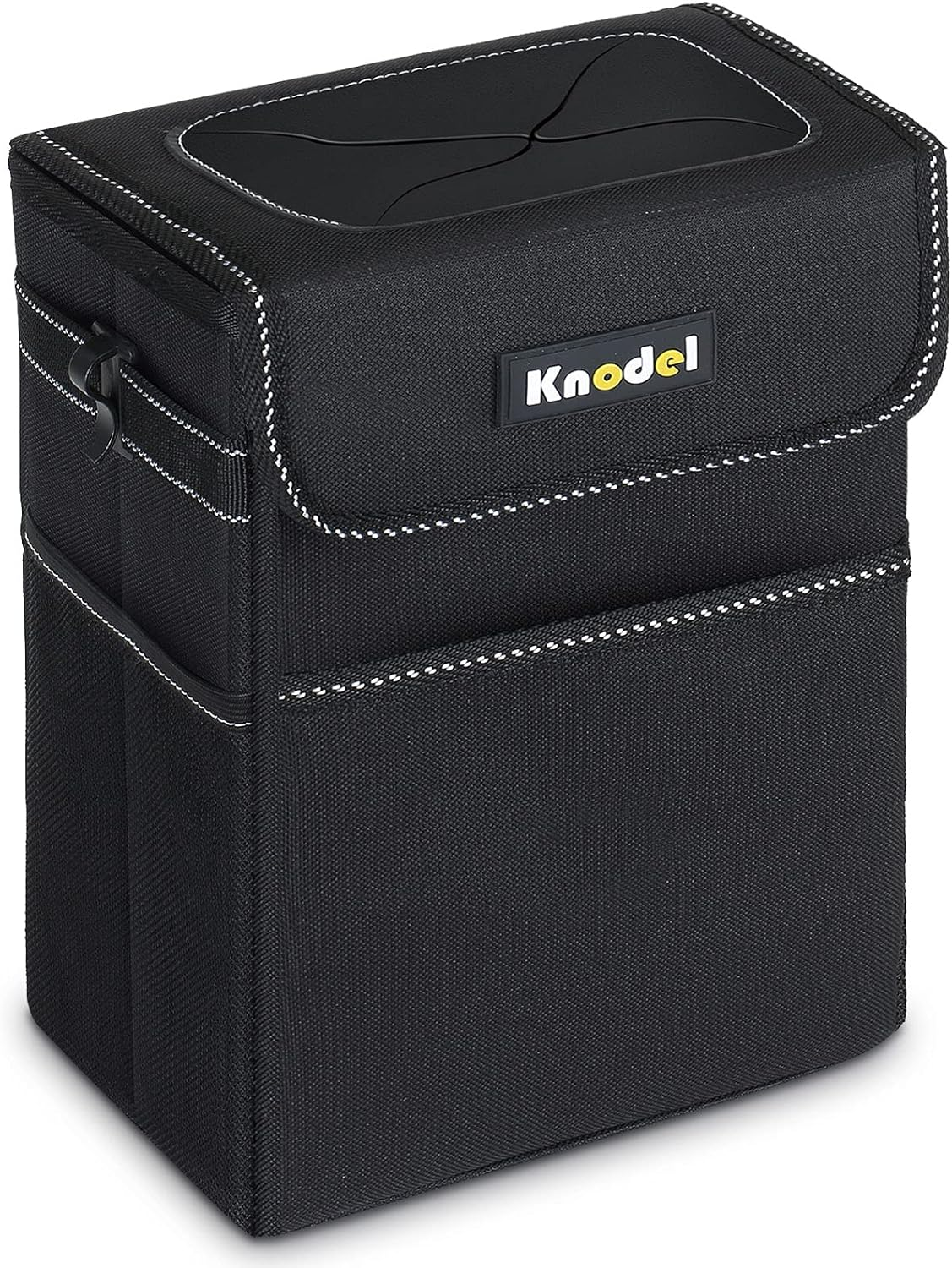 K KNODEL Car Trash Can, Waterproof Car Bin with Lid, Auto Garbage Bag Hanging, Leak-Proof Car Storage Bag (Black, Large) image number 2