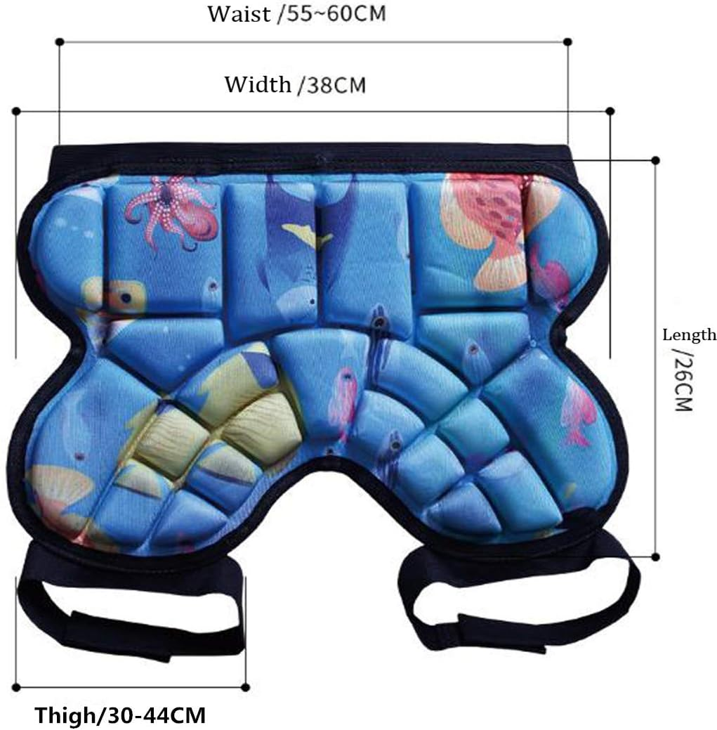 Topeter Kids Butt Hip Protection Shorts Skate Butt Pad Cushion Protective Sports Guard - Blue image number 2