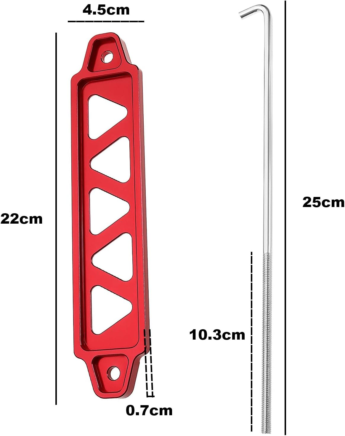 1 Set Five Holes Triangle Fixing Bracket Five Holes Triangle Stand Car Battery Holder Car Battery Retaining Bracket Automotive Battery Tie down Bracket, Red image number 1