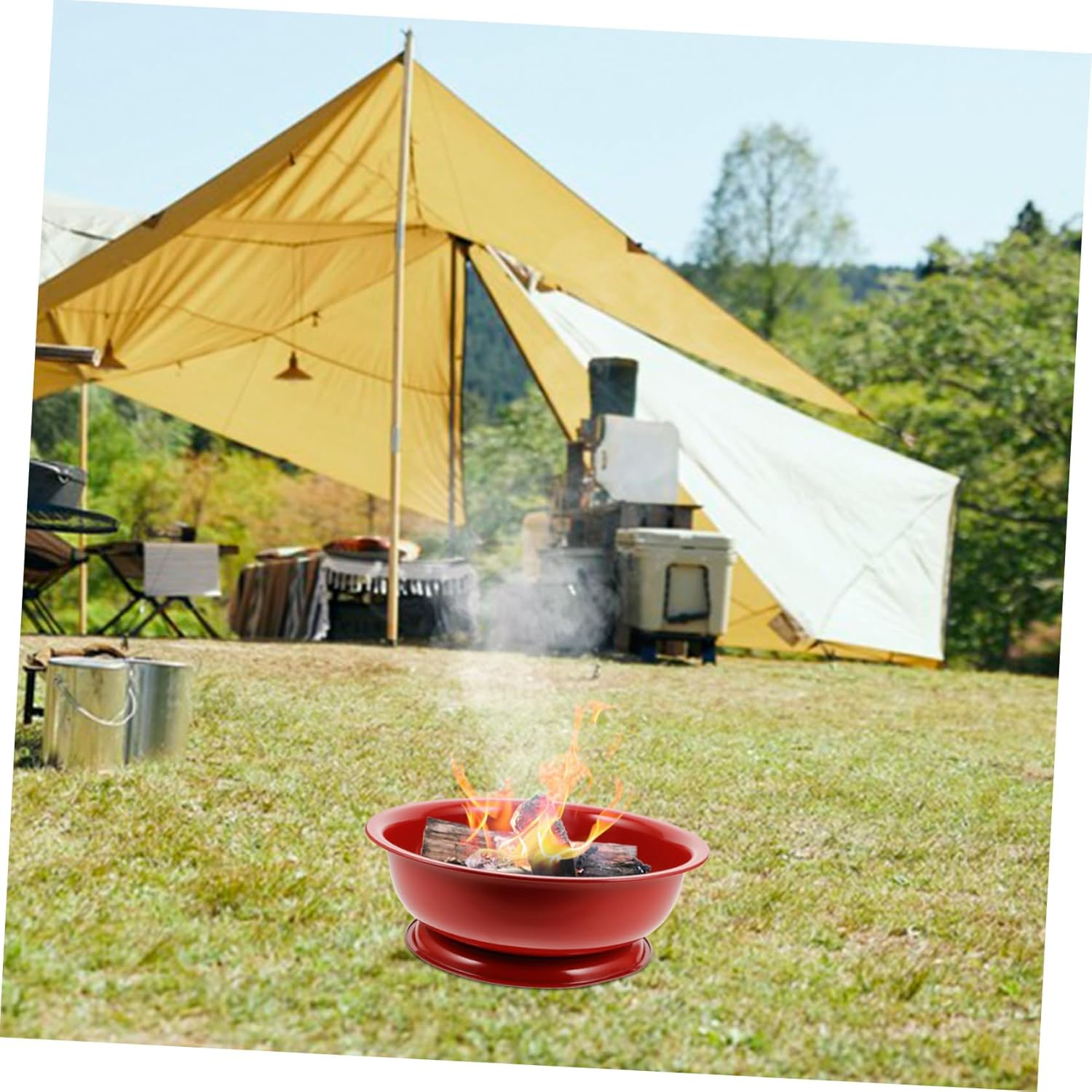 Generic Portable Fire Pit Small Fire Pit Tabletop Fire Pit for Camping Indoor and Outdoor Use Includes Fire Pit Accessories image number 5