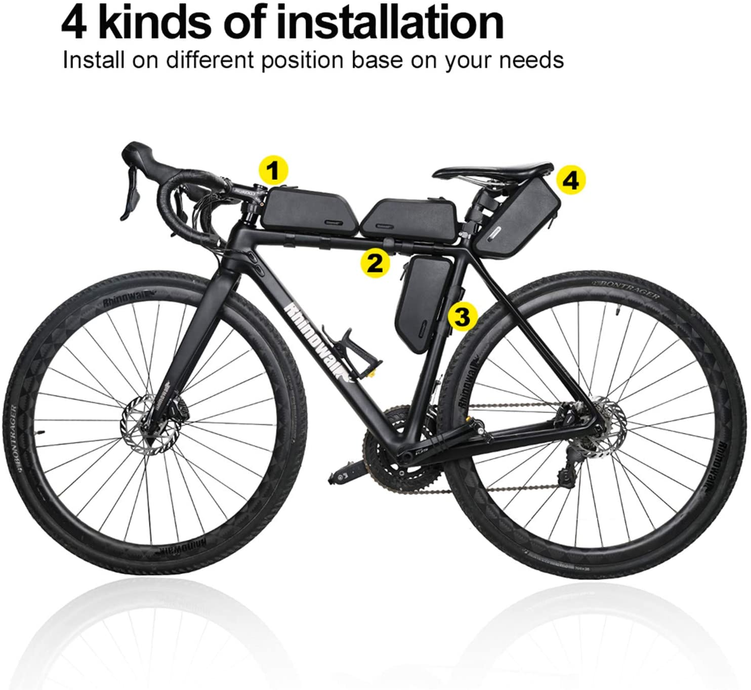 Rhinowalk Bike Top Tube Bag Waterproof and Stable Bicycle Frame Bag Professional Cycling Accessories image number 1