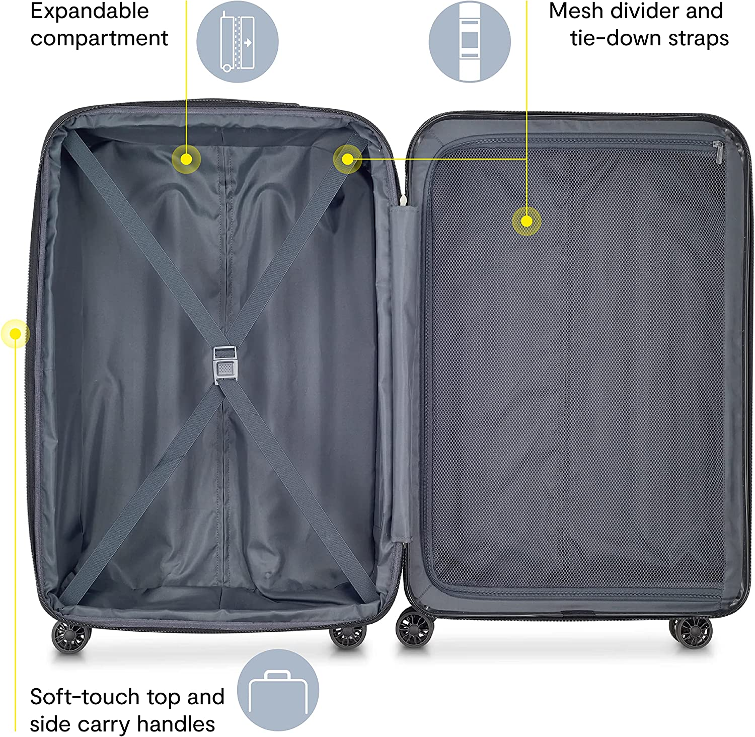 DELSEY Paris Helium Aero Hardside Expandable Luggage with Spinner Wheels, Titanium, Checked-Large 29 Inch, Helium Aero Hardside Expandable Luggage with Spinner Wheels image number 4