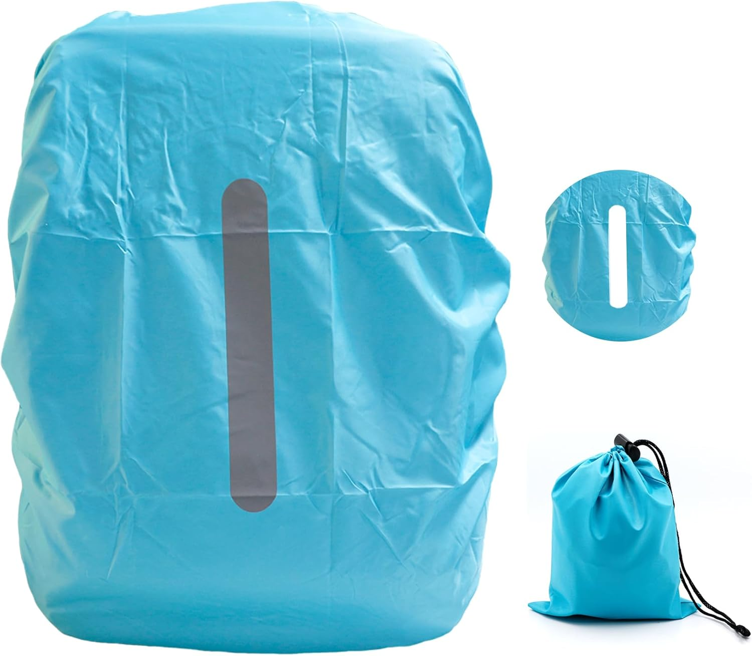 Rain Cover for Backpacks with Reflective Strips, 15L-50L Waterproof Backpack Rain Cover with Storage Bag, Rain Cover School Bag for Hiking, Camping, Travel, Cycling