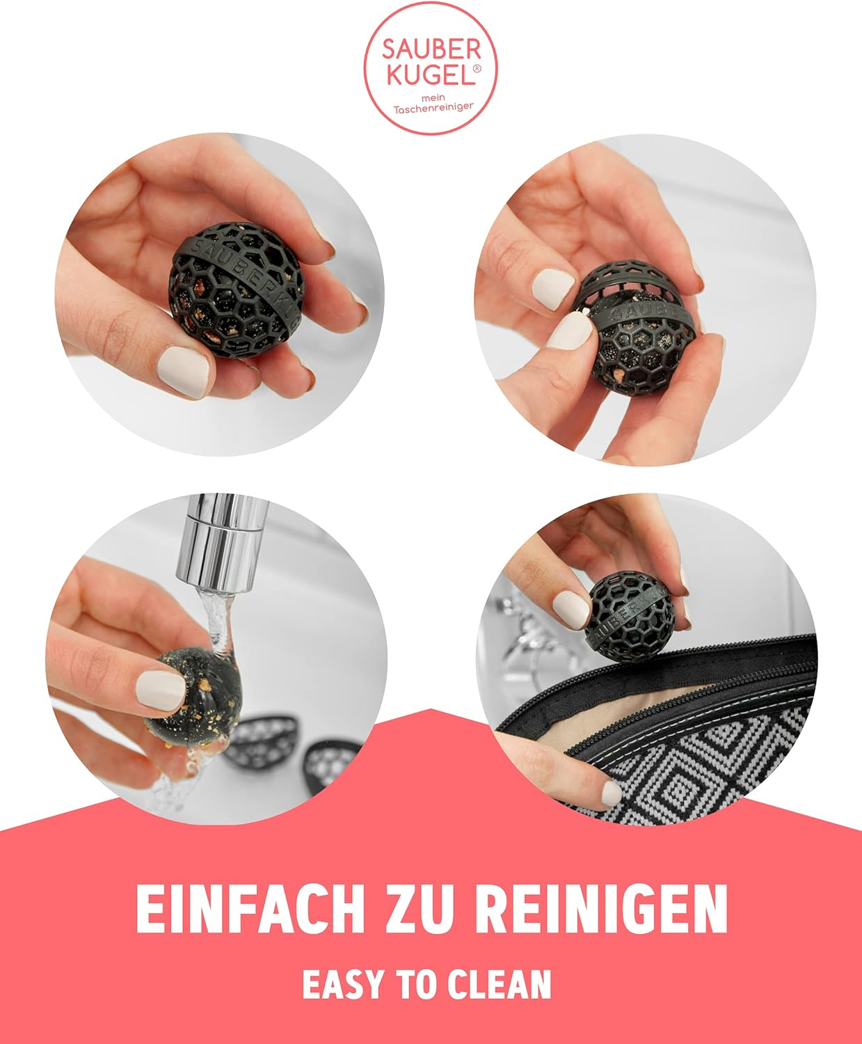 Sauberkugel - the Clean Ball - the Clever Way of Cleaning Purses, Bags, Backpacks and School Bags image number 4