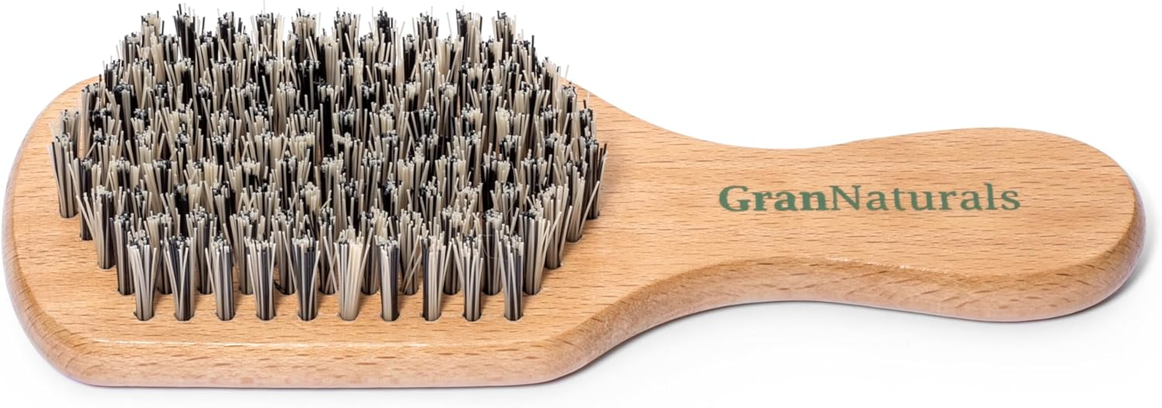 Grannaturals Hard Bristle Slick Back Hair Brush for Men & Women with Thick Curly Hair - Stiff Reinforced Nylon Small Hairbrush for Smoothing, Waves, Beard, Fades, Locs, Dreads image number 4