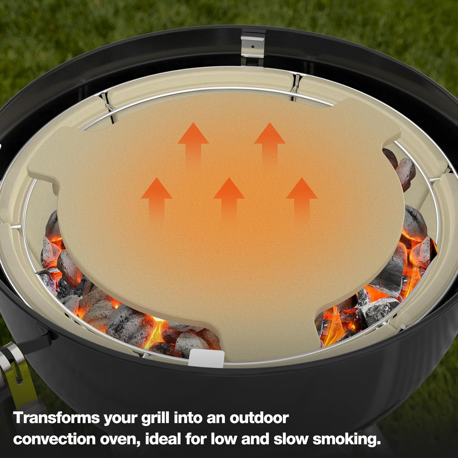 Only Fire Charcoal Firebox Kit,Stainless Steel Charcoal Ash Basket with Ceramic Heat Stone,Bbq Accessories for Weber 22-Inch Kettle Charcoal Grills image number 2