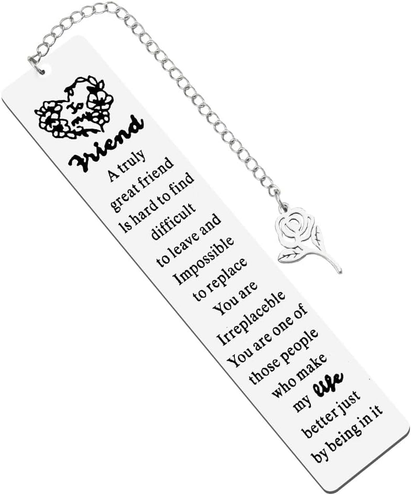 Best Friend Friendship Bookmark Gifts for Women Friends BFF Bestie Gifts for Teen Girls Sentimental Bday Christmas Gifts for Best Friend Book Lovers - a Truly Great Friend Is Hard to Find Bookmarks image number 2