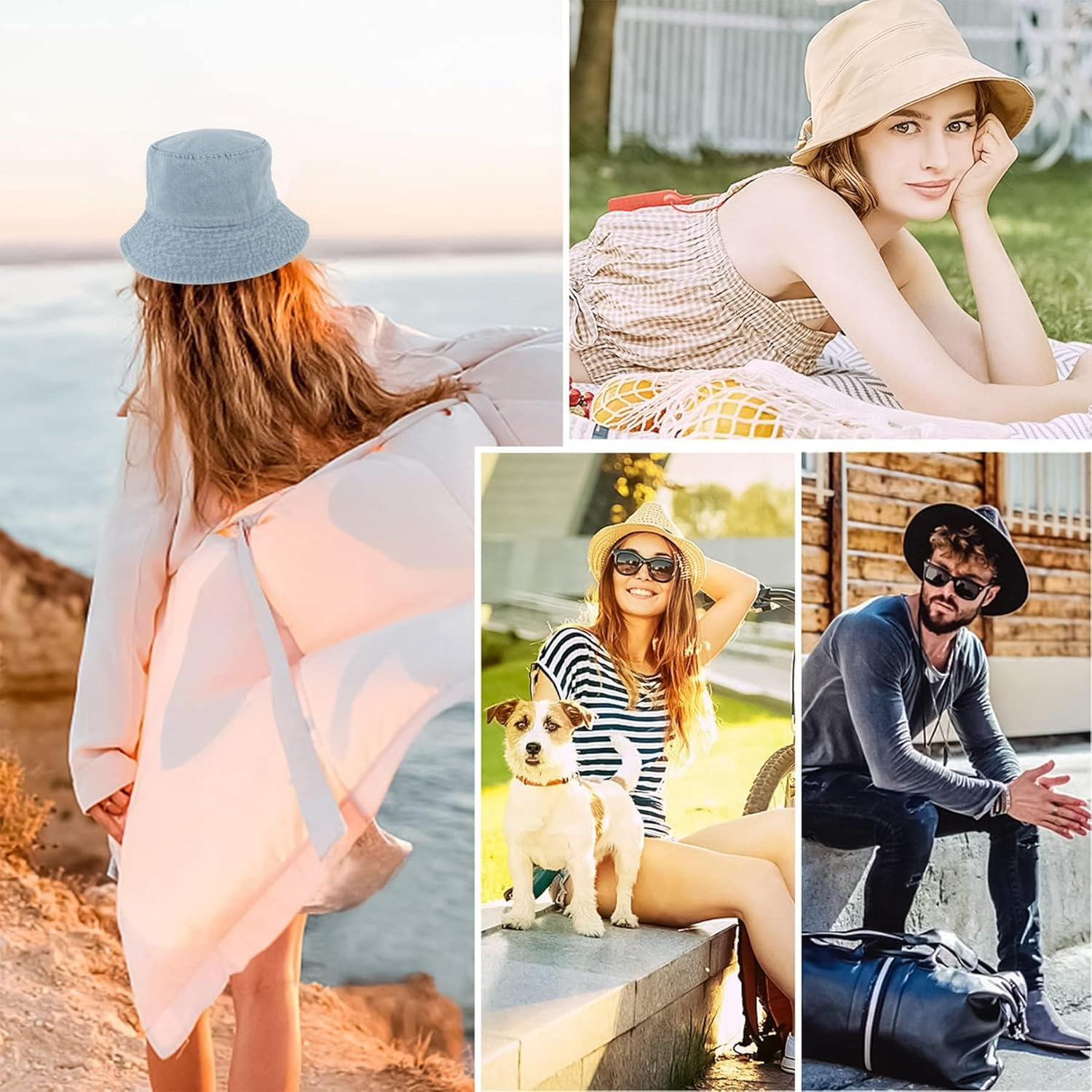 Hebenie Bucket Hat for Women - Breathable, Sun Protection, Stylish Denim & Tie-Dye Design, Comfortable & Lightweight, Perfect for Outdoor Activities, Golf, and Gifts image number 3