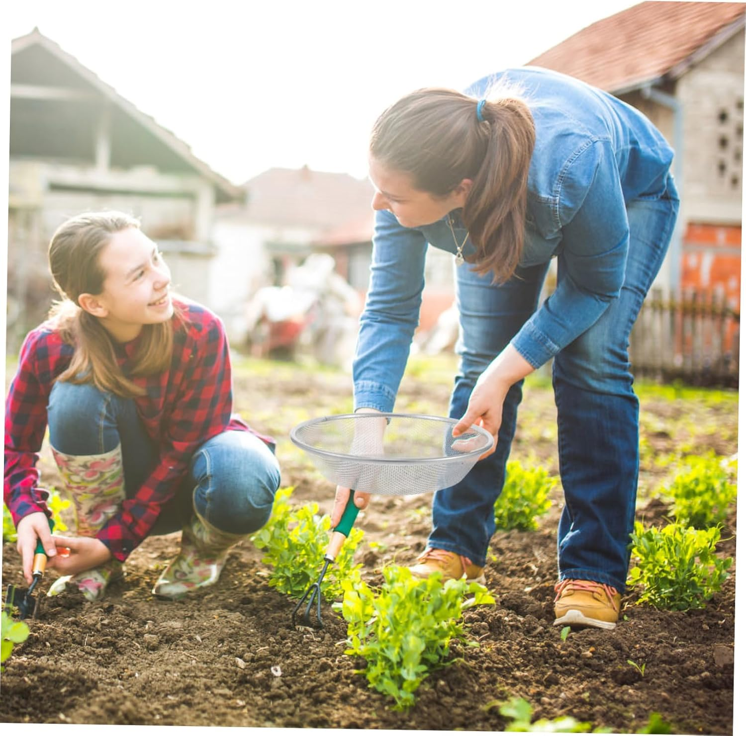 CIMAXIC Soil Sifter Garden Sieve Tool Mesh Screen for Women Gardening Gloves Compost Sieve Bonsai Soil Sifter image number 2