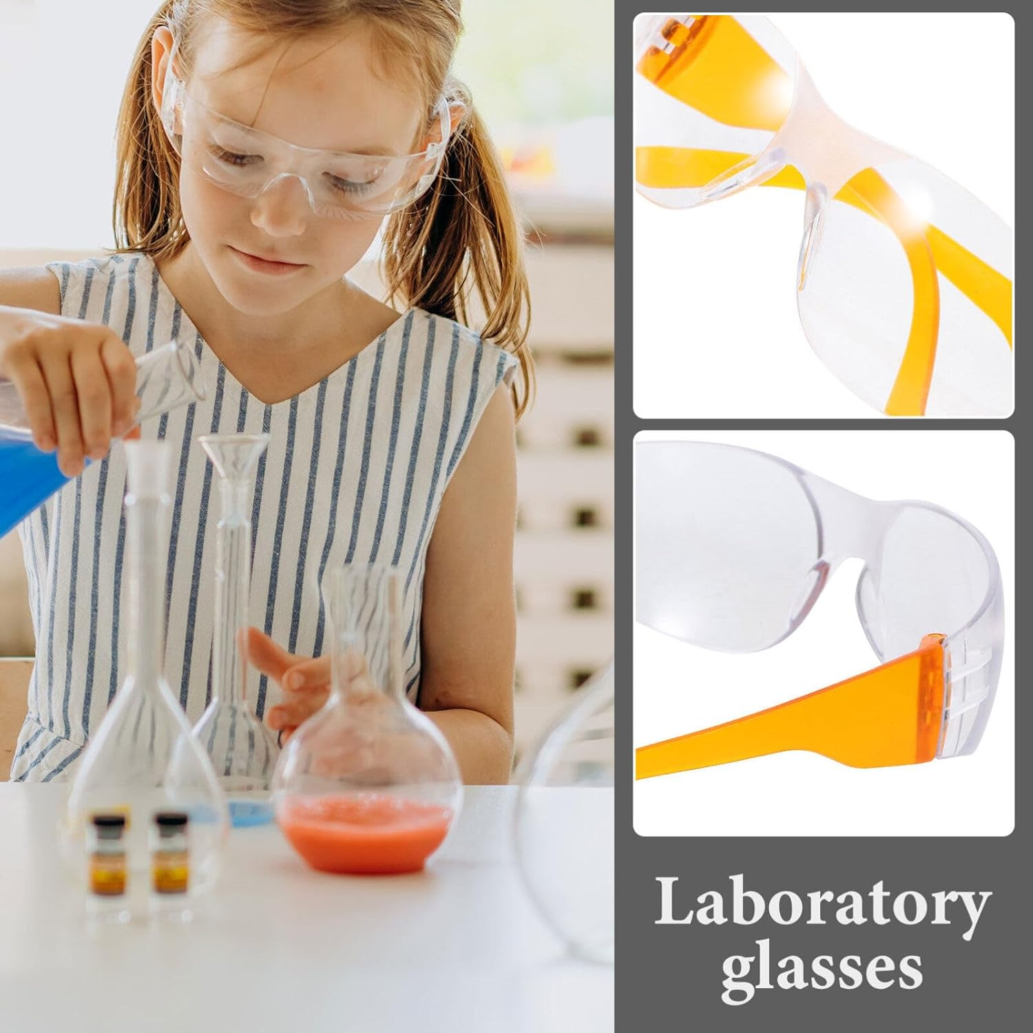 Kisangel 12Pcs Kid Safety Glasses Anti-Scratch Protective Goggles Unisex Swimming Eyewear for Kids Science Party Accessories image number 6