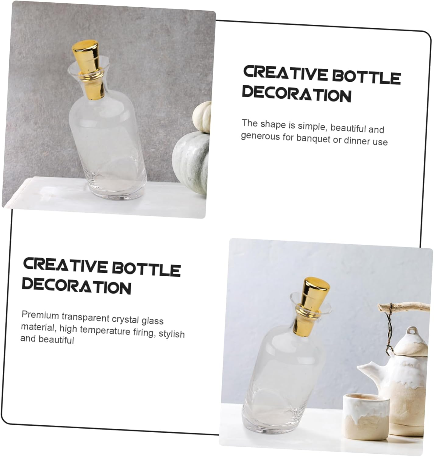 MOKKHNB Nordic Style Glass Wine Decanter Lid Crystal Wine Container for Bar Inclined Design Decanter