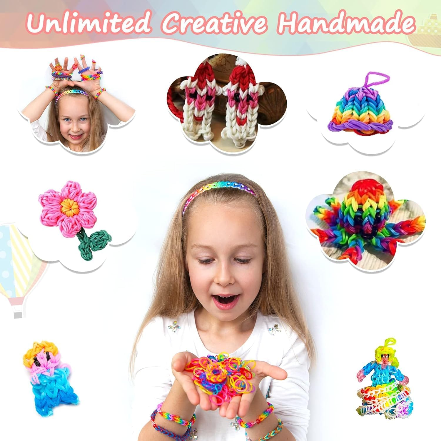 1700 Pcs Rubber Band Bracelet Kit, 30 Colors Premium Rubber Band Bracelet Kit,For Making Kit DIY Bracelet Mega Refill Kit Best Gifts for Girls & Boys