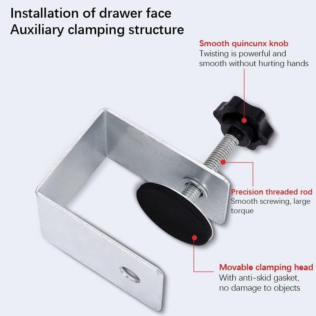 AIMALL 4 PCS Heavy Duty Stainless Steel Drawer Front Clamp C-Clamps for Woodworking DIY Projects - Durable Adjustable Clamps image number 3