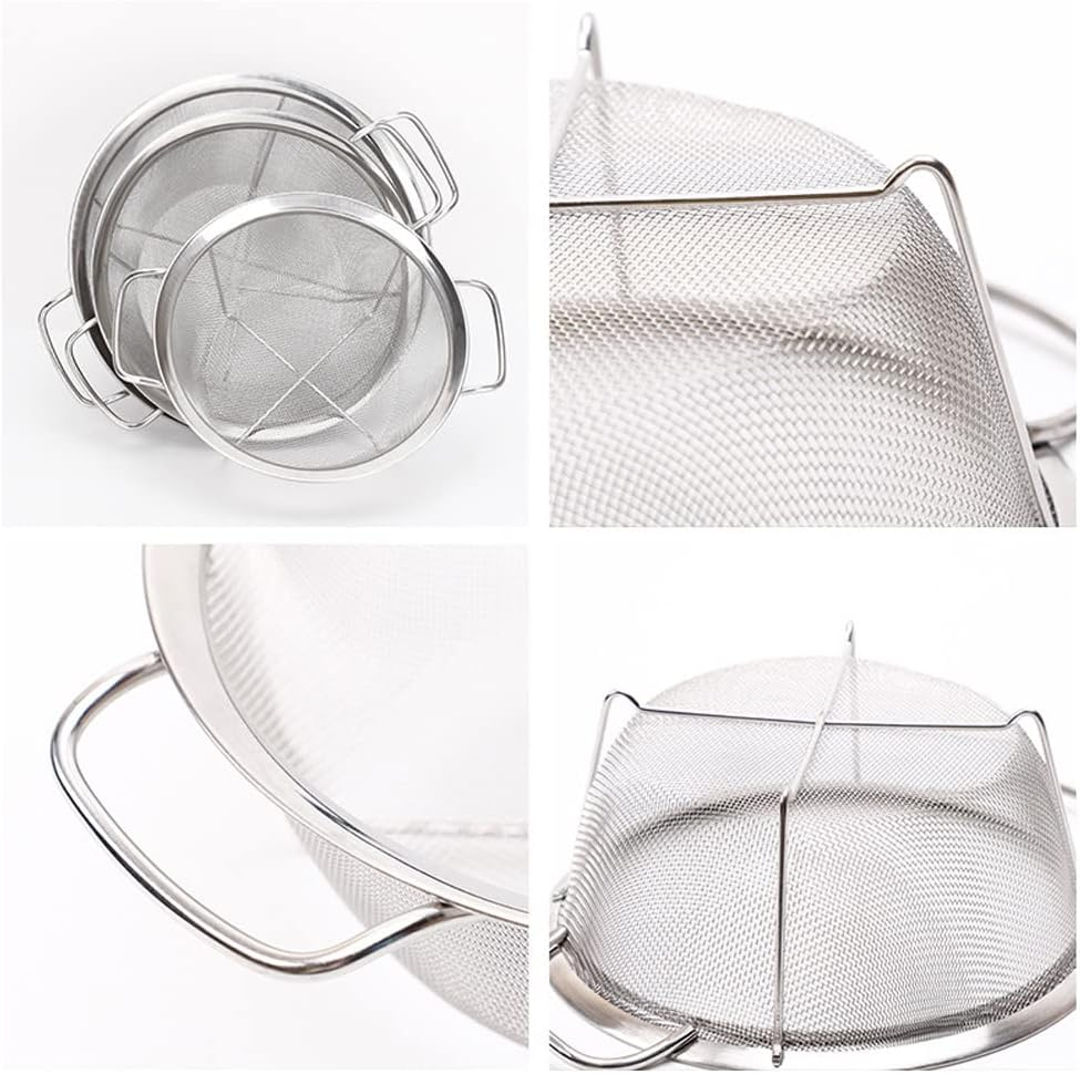 25Cm Stainless Steel Fine Mesh Strainer Bowl Drainer Vegetable Sieve Colander image number 1