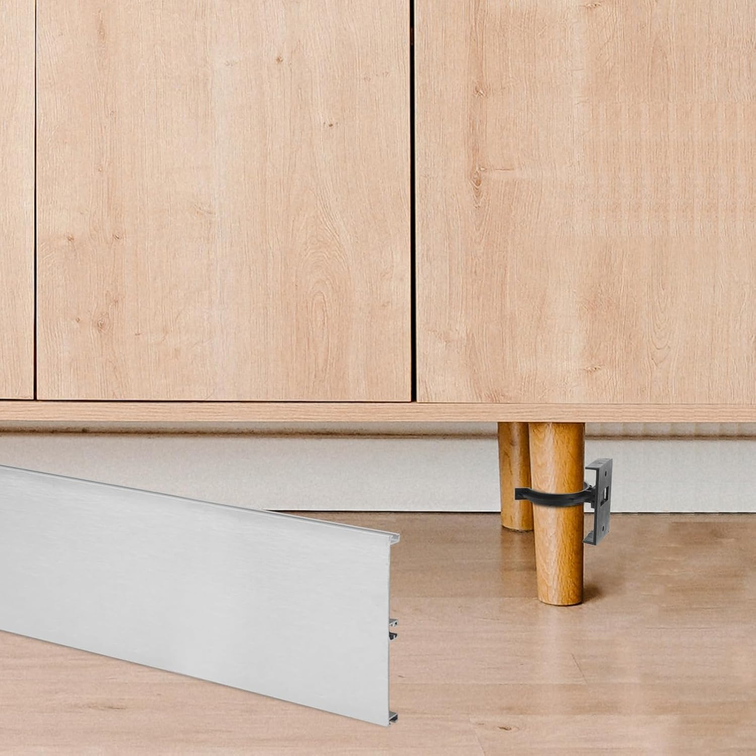 Liyquint 20Pcs Kitchen Kick Board Plinth Clips Cabinets, Foot Plinth Clips, Securely Install Your Cabinets with These Durable Clips (Black) image number 5