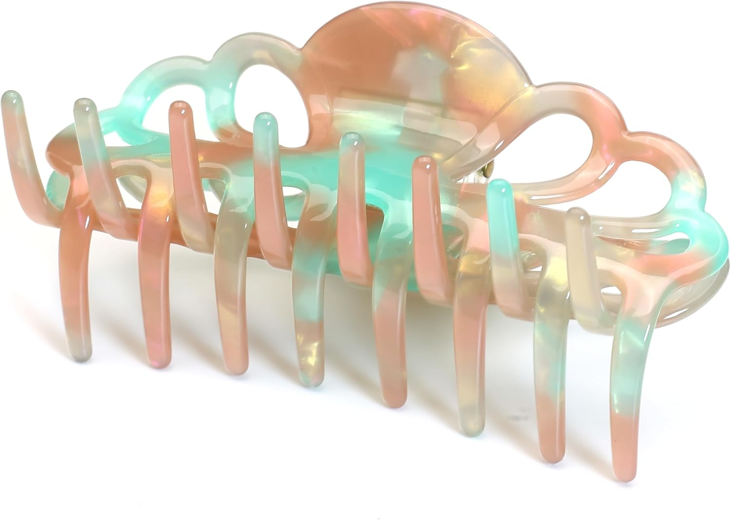 Qingoo Large Celluloseaceta Green Hair Clip 1 Piece Hair Clip Women'S Female Hair Accessories Beautiful Headpiece Exquisite Elegant Hair Accessory 10 Cm Aurora Green image number 4