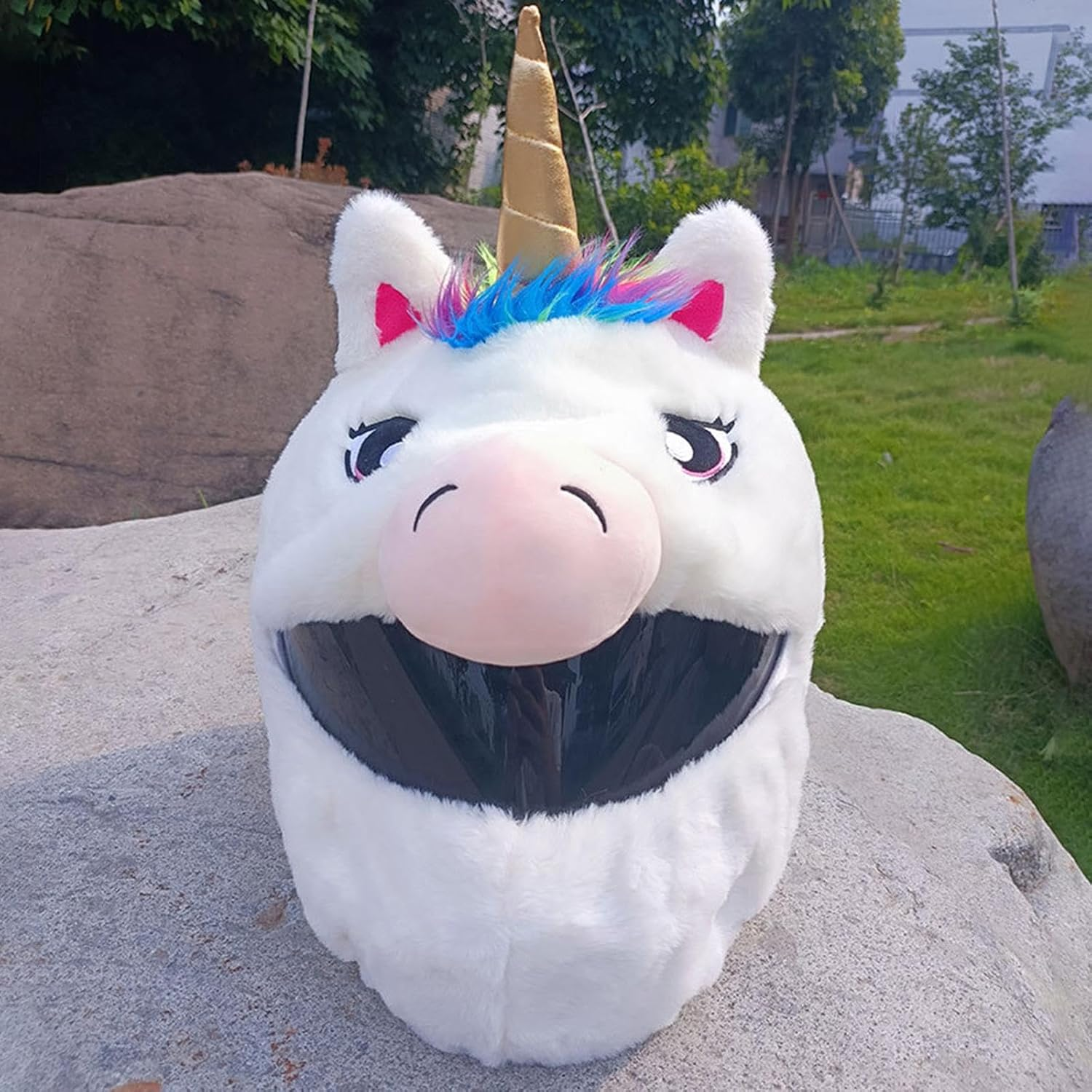 Helmet Cover Sleeve Cartoon Eye Catching Style Motorbike Outdoor Protective Gifts Increase Riding Fun Plush Soft Helmet Protective Cover image number 6