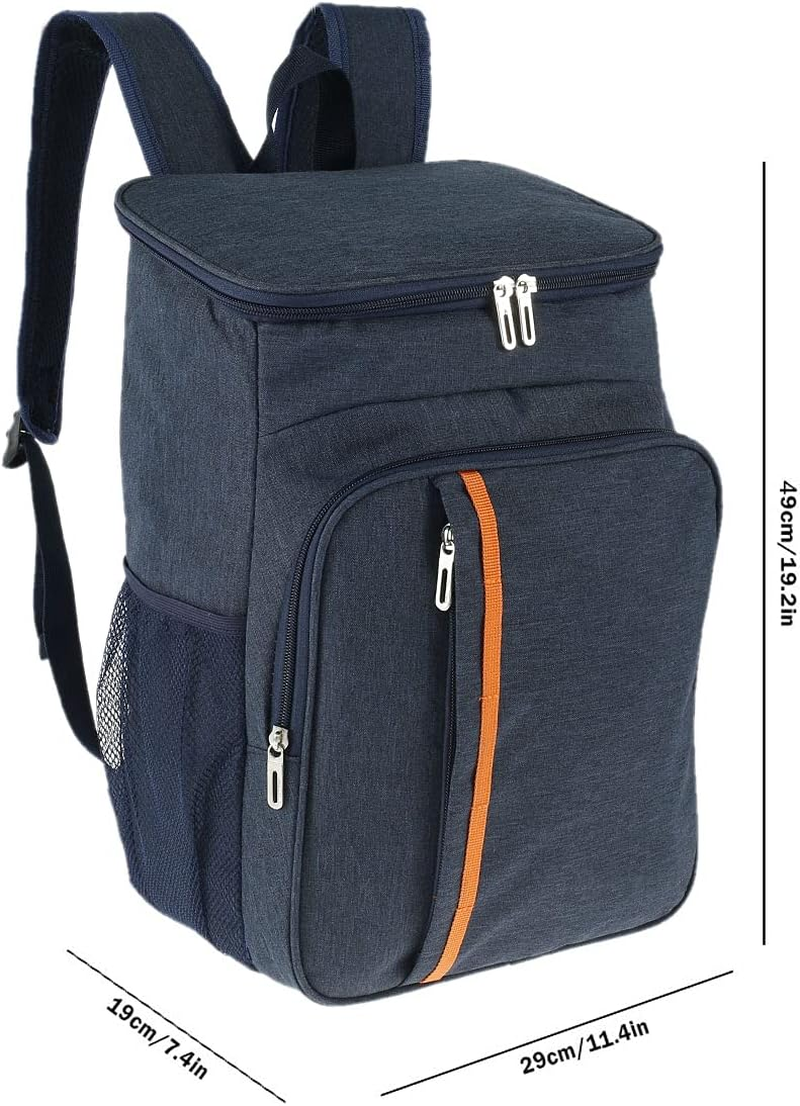Cooler Backpack 20L Leakproof Insulated Backpack Multiple Pockets Picnic Backpack Large Capacity Cooler Bag Insulated Large Picnic Beer Bag Backpack Freezer for Camping Hiking Beach (Navy Blue)