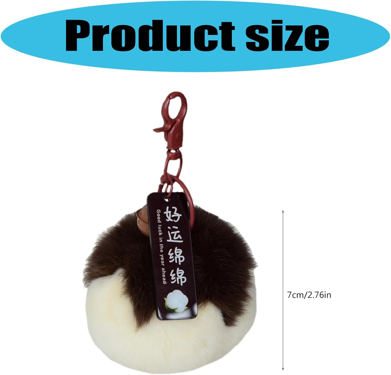 [Xinsheinelry] 2. Ultra Soft Simulated Hair Key Ring Lightweight Design Bag Decoration for Metal Clasp for Premium Keychain Outdoor and Gift - Color 3 image number 3