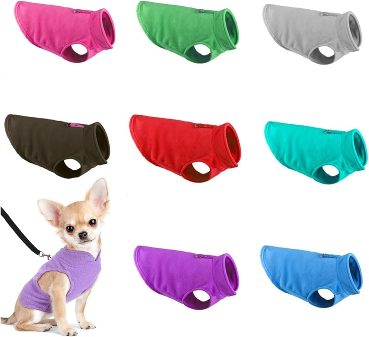 Dog Clothes Pet Clothing Solid Color Sweatshirt Vest Dog Clothes Autumn Winter Extra Thick Warm Rocking Fleece Pet Apparel Warm (Color : Gray, Size : S) image number 4