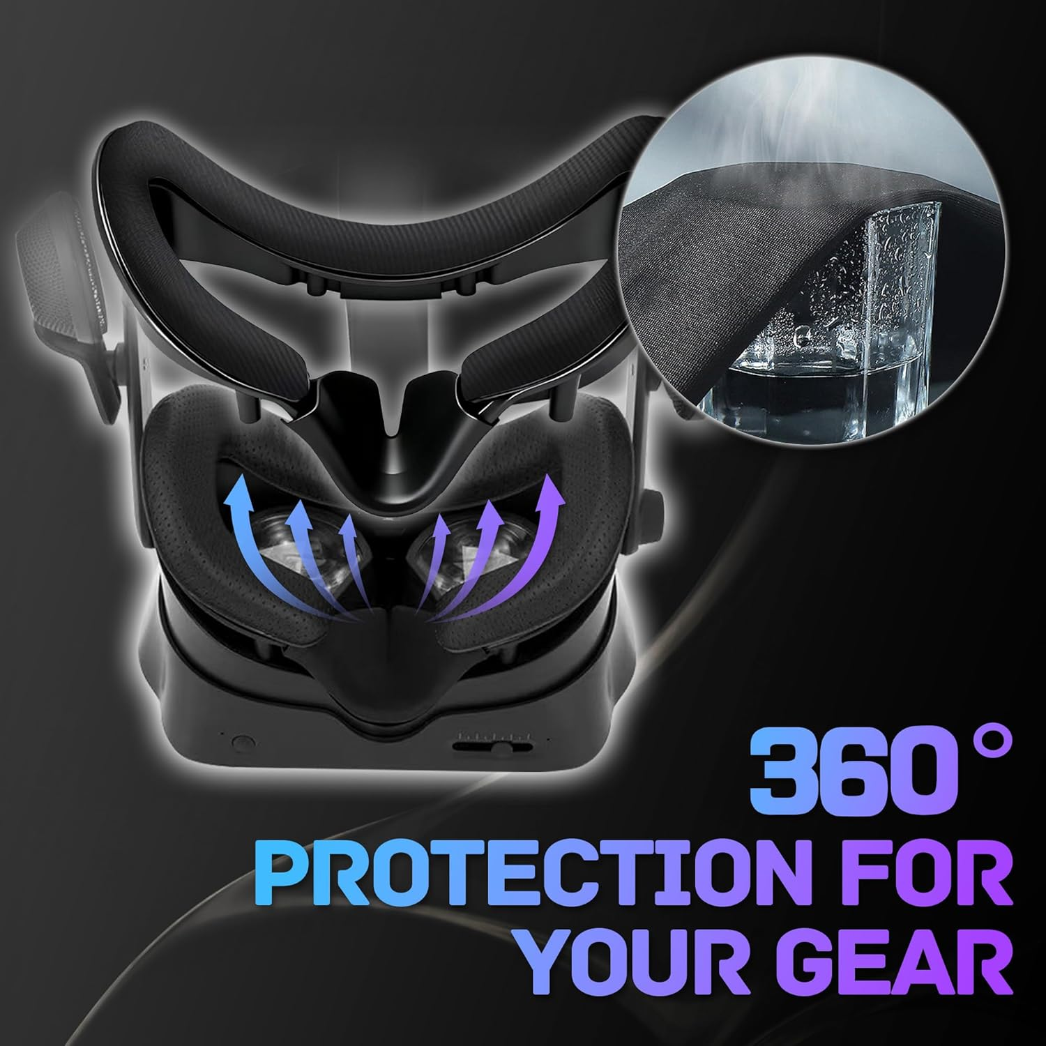 Valve Index Face Gasket Complete Ice Silk Washable Hygienic VR Cover for Valve Index Headset,Magnetic Bracket 2X Silk Ice Foam Pads Lens Cover Nose Pad 4 Thumbstick Caps 2 Cloths 2 Spare Tapes image number 5