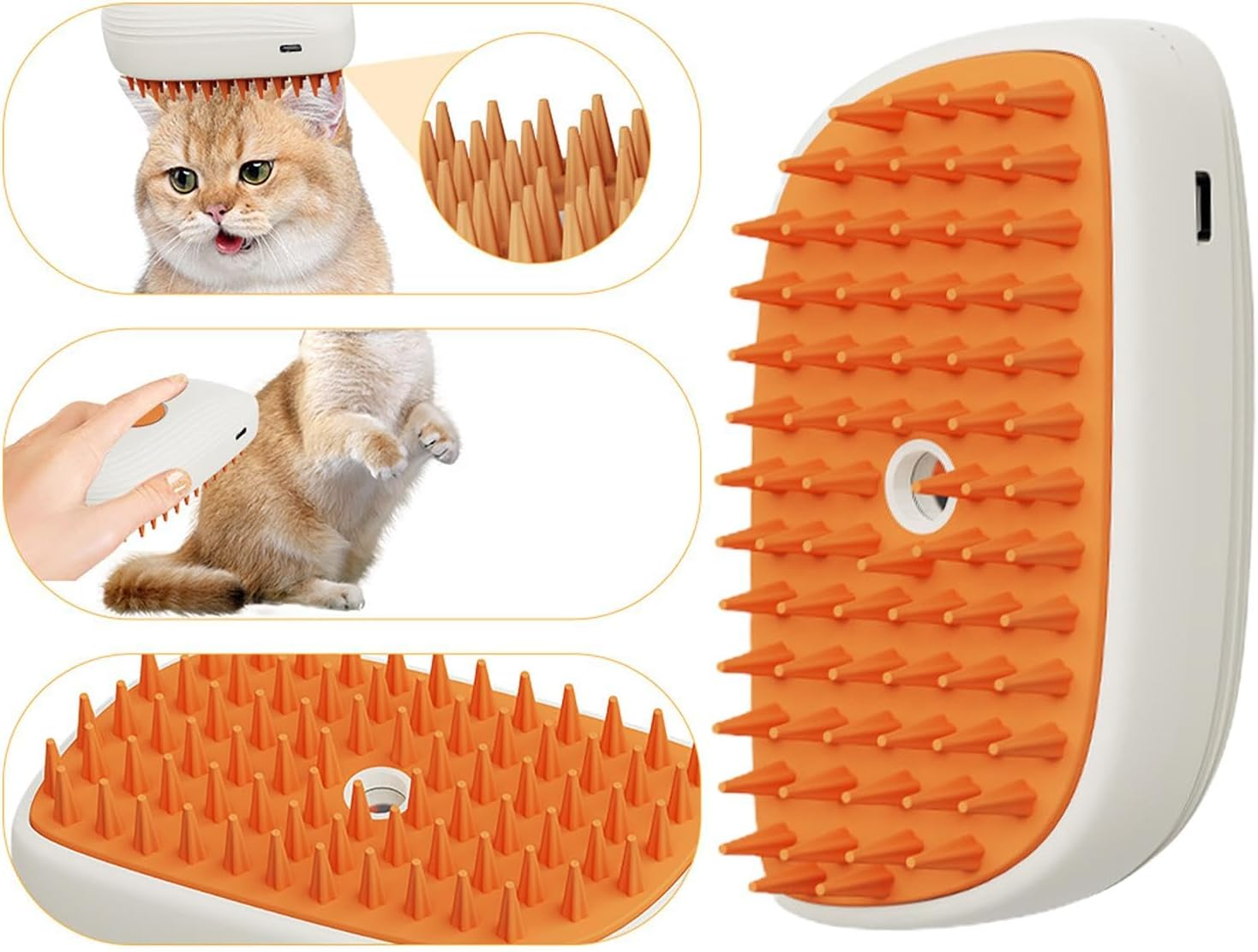 Steamy Cat Brush | Dog Brush Hair Brush - Steaming Brush Spray Comb, Dog Grooming Brush Massage, Cat Steamer Cleaning Brush for Dogs Cats image number 4