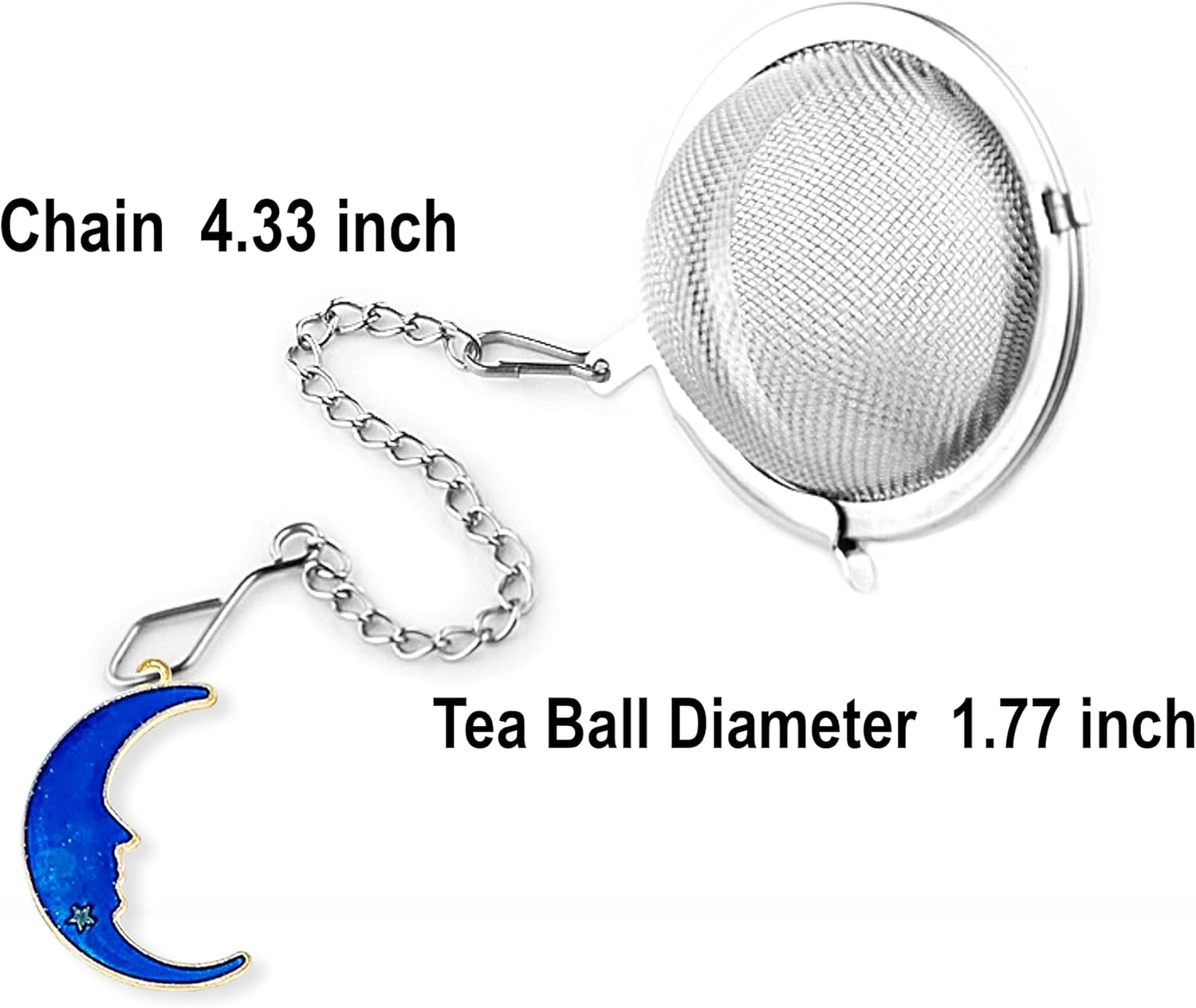 2Pcs Tea Infuser, Tea Strainers for Loose Tea, Gold Plated Enamel Moon Star Celestial Charm Pendant Tea Ball Set Loose Tea Steeper Gifts for Women