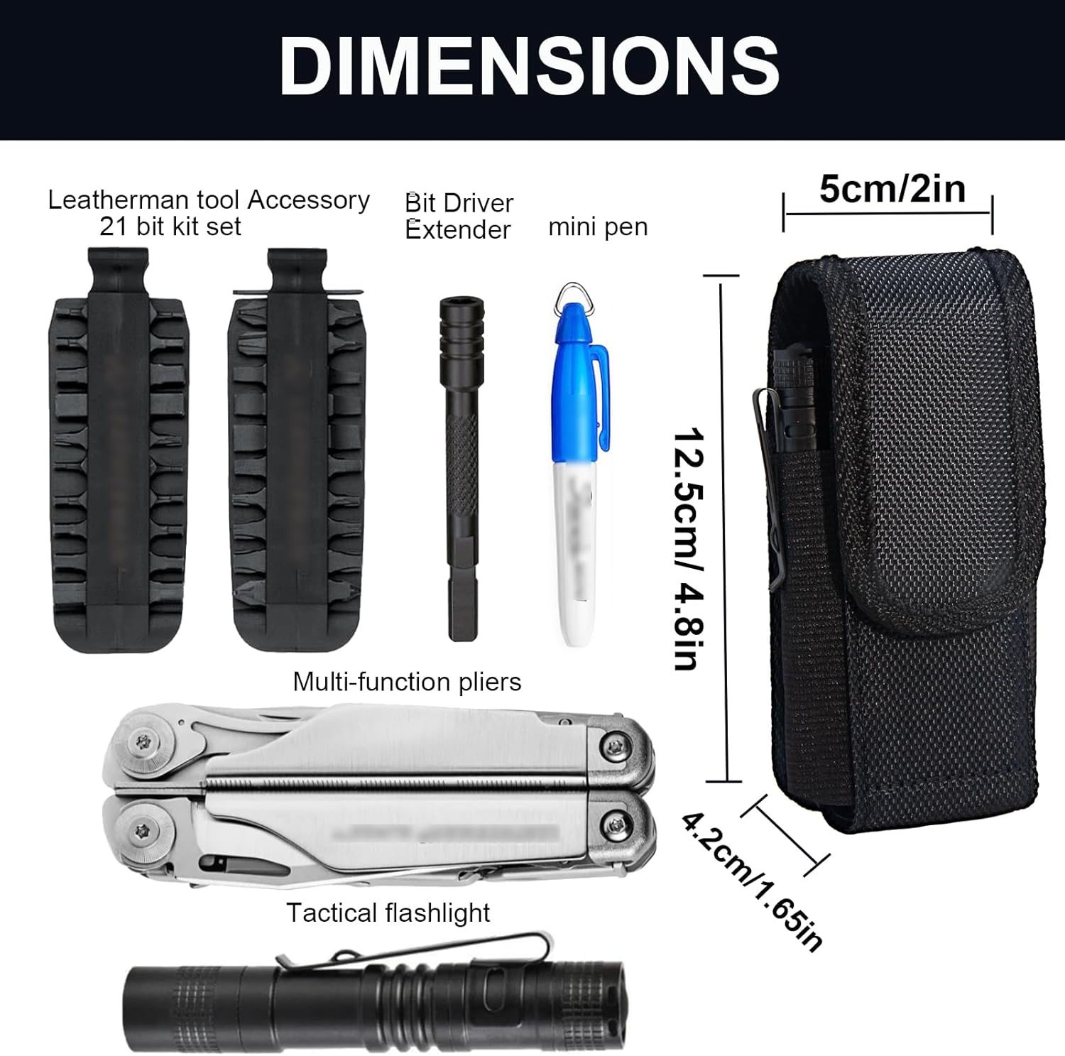 Jingzan Multitool Case Magnetic Cover Multitool Pouch Compatible with Leatherman Wave plus Wingman Surge Rebar EDC Belt Organizer Tool Holster image number 3
