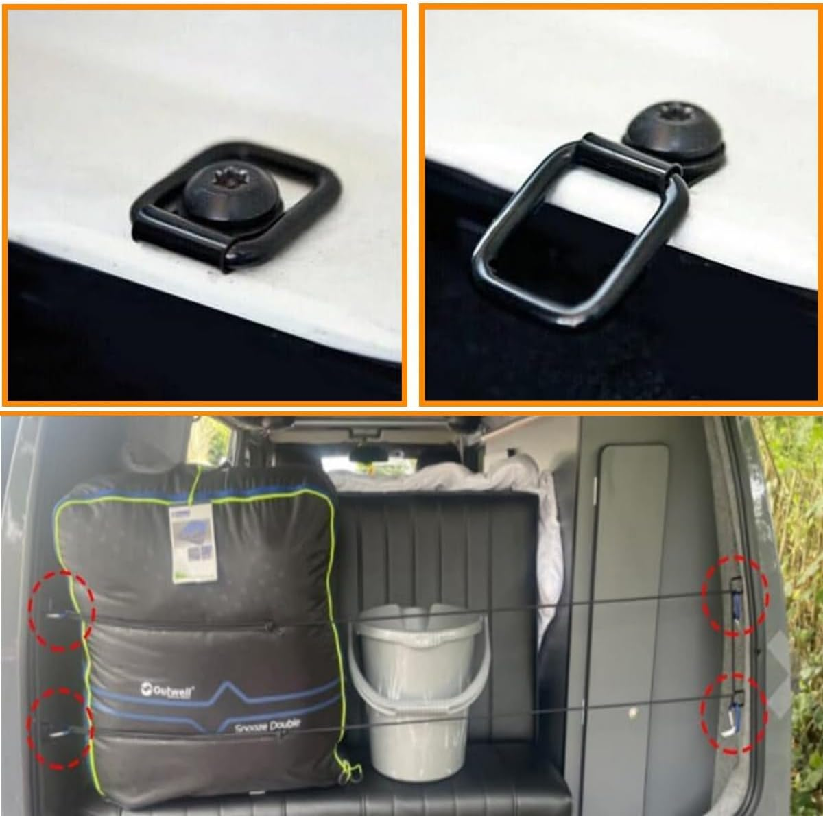 8 PCS Heavy Duty D-Ring Anchors,Easy-To-Install Truck Tie Downs,Ywbfove Compatible with Cargo Cover Mounts, Heavy-Duty Accessories for Truck, Trailer, Camper, Boat and More(Black) image number 4