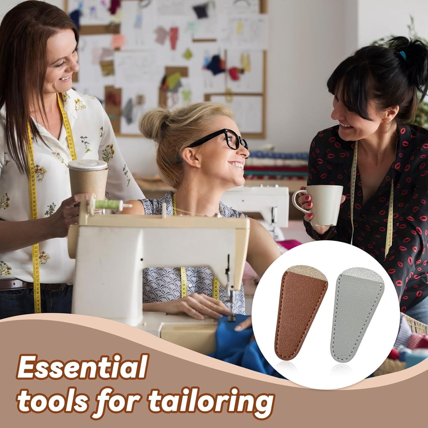 10 Pcs 2.95&times;1.45In Embroidery Scissors Sheath, Small Scissors with Cover Scissors Protective Cover Scissors Leather Sheath for Scissors Protection (Multicolour) image number 1