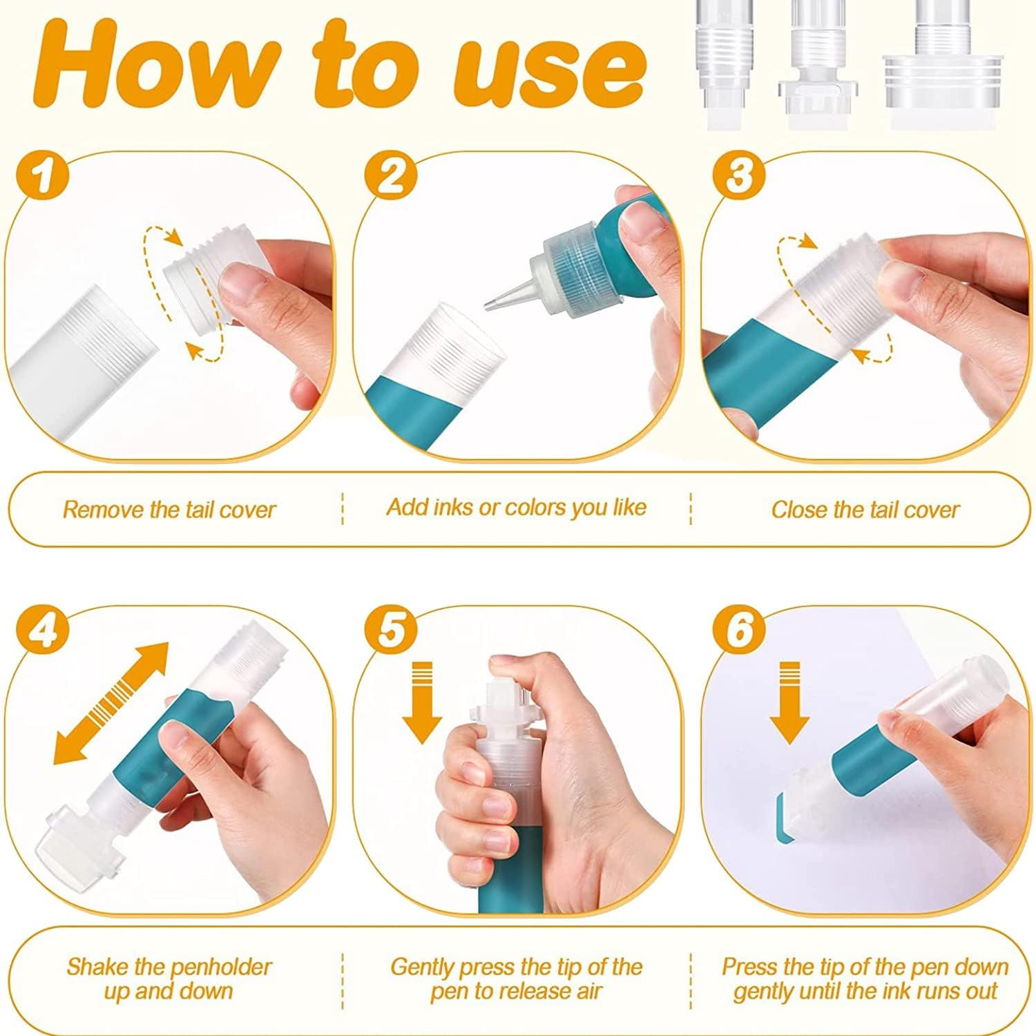 Aribrnten 5 Pack Graffiti Markers Refillable Paint Markers Touch up Paint Pen for with 5 Replacement Tips (50 Mm, 30 Mm, 15 Mm) image number 2